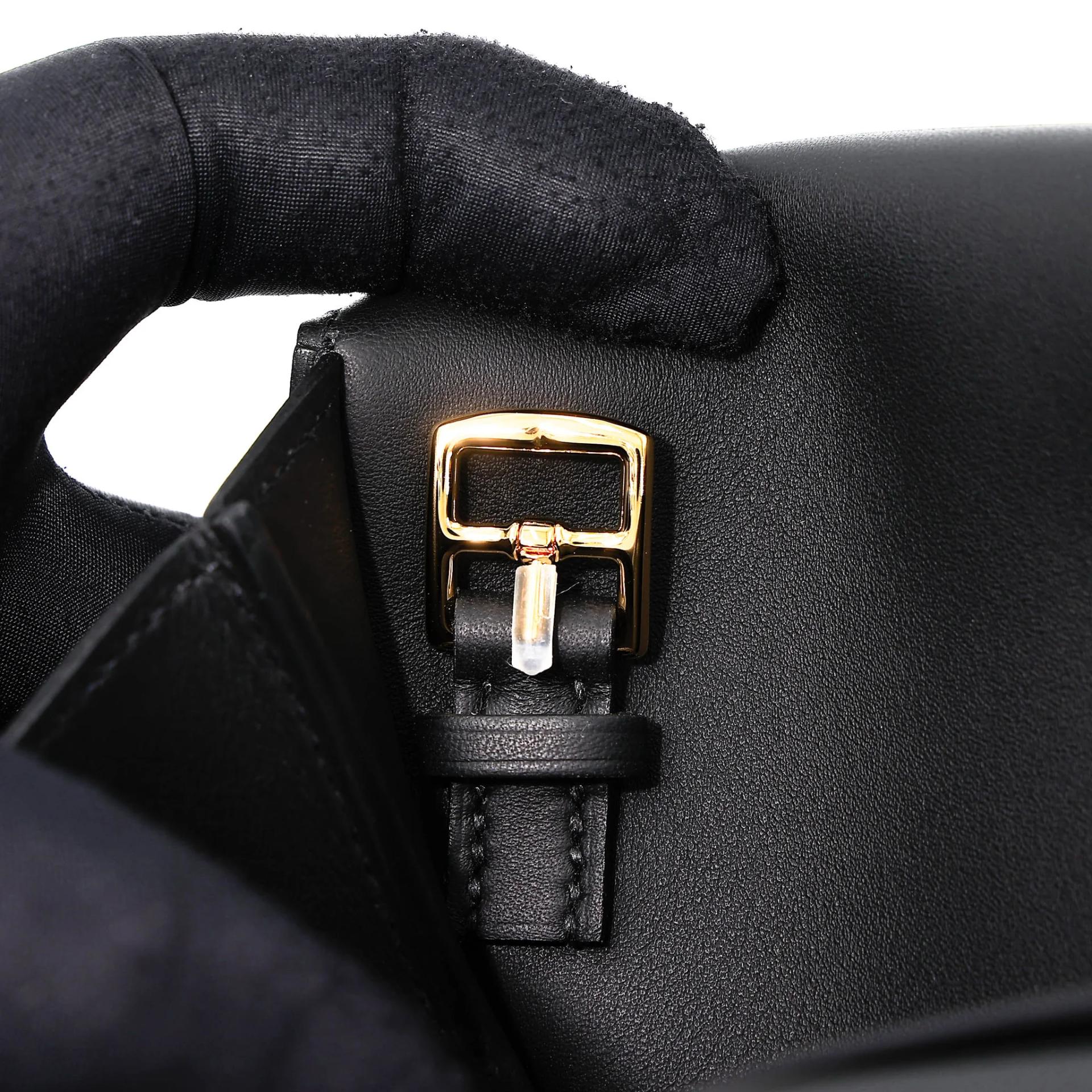 Brand New ( Rank N ) HERMÈS Halzan Mini Noir (89) Swift Gold hardware G (2026) - 12