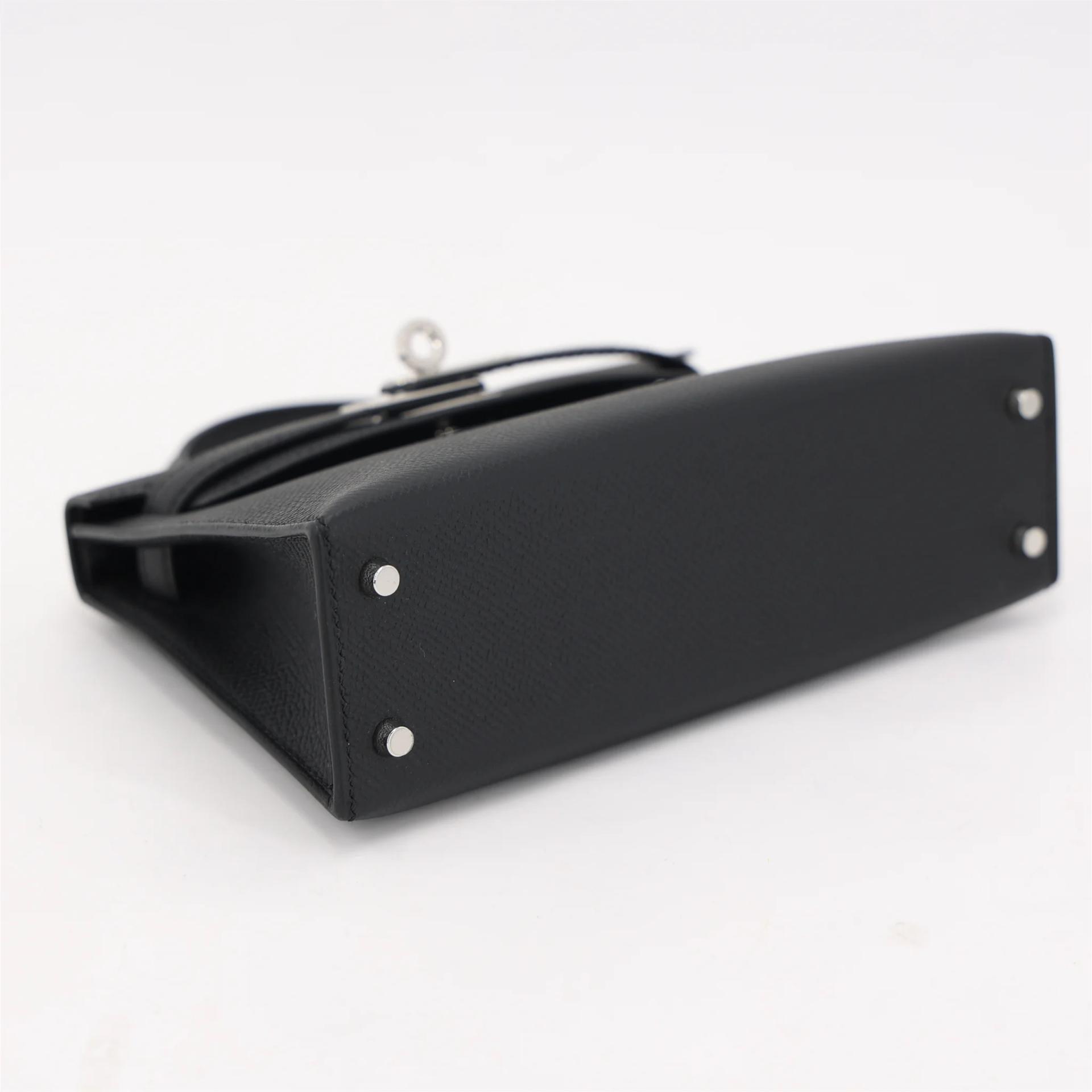 Brand New ( Rank N ) HERMÈS Mini Kelly II Noir (89) Epsom Palladium hardware G (2026) - 4