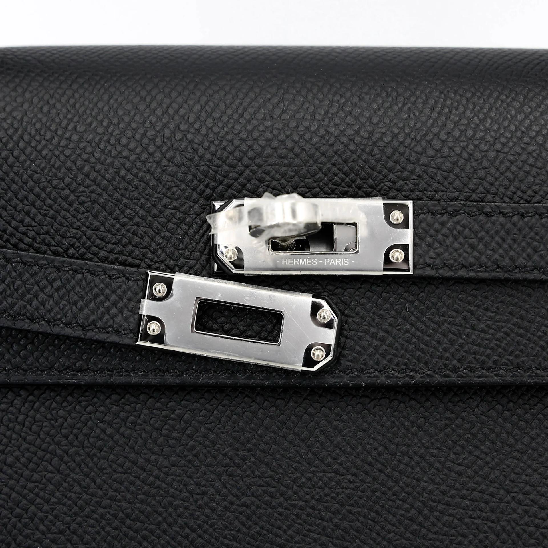 Brand New ( Rank N ) HERMÈS Kelly 25 Sellier Noir (89) Epsom Palladium hardware K (2025) - 8