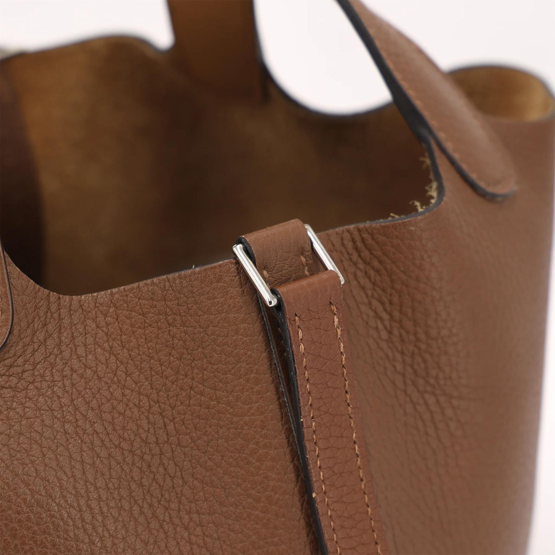 ランク A HERMÈS エルメス ピコタンロックPM アルザン (3G) ビスキュイ (4B) トリヨン シルバー金具 Z刻印 (2021) - 13