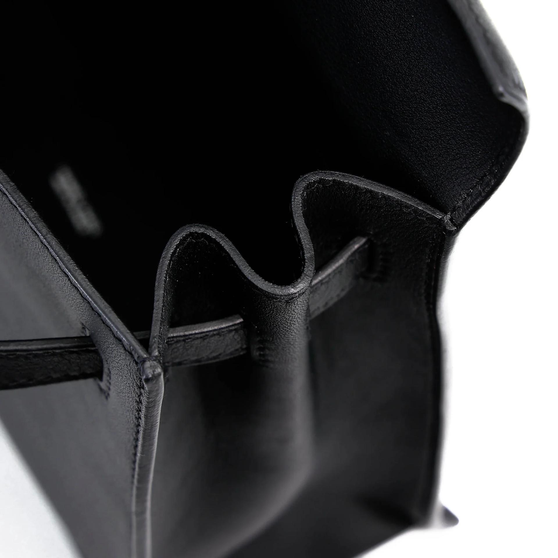 Excellent ( Rank SA ) HERMÈS Kelly Danse Noir (89) Swift Palladium hardware B (2023) - 17