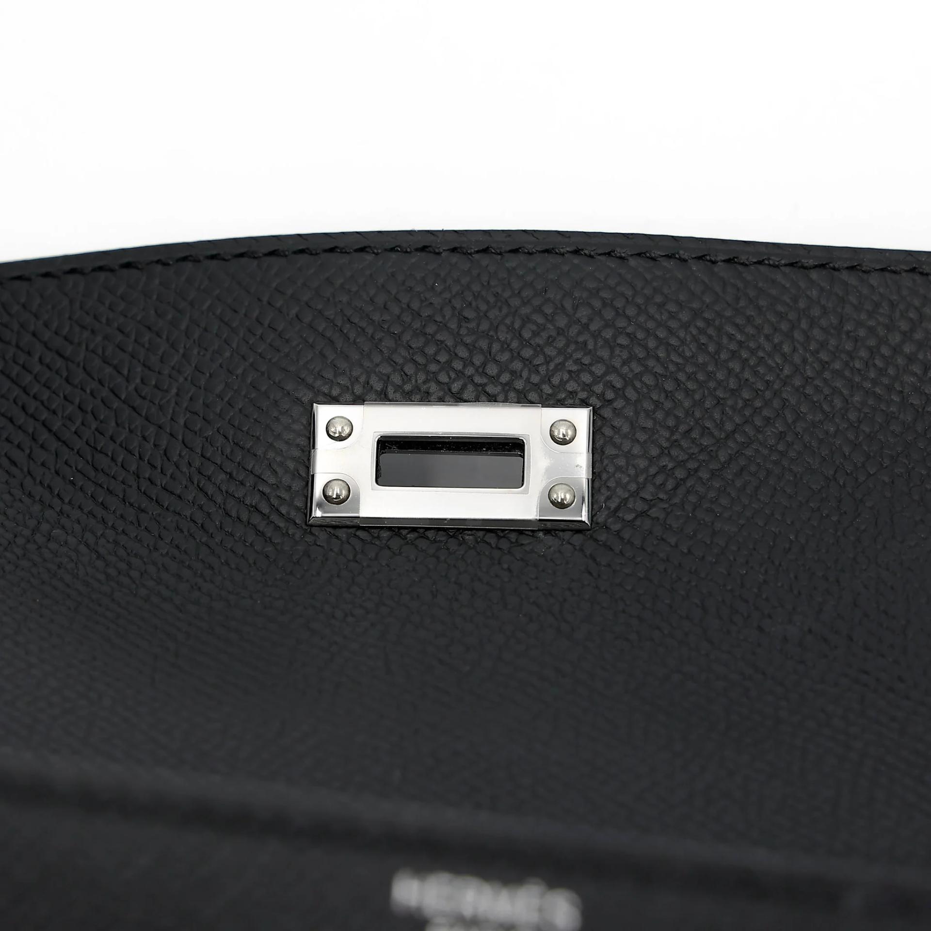 Brand New ( Rank N ) HERMÈS Kelly 25 Sellier Noir (89) Epsom Palladium hardware K (2025) - 11