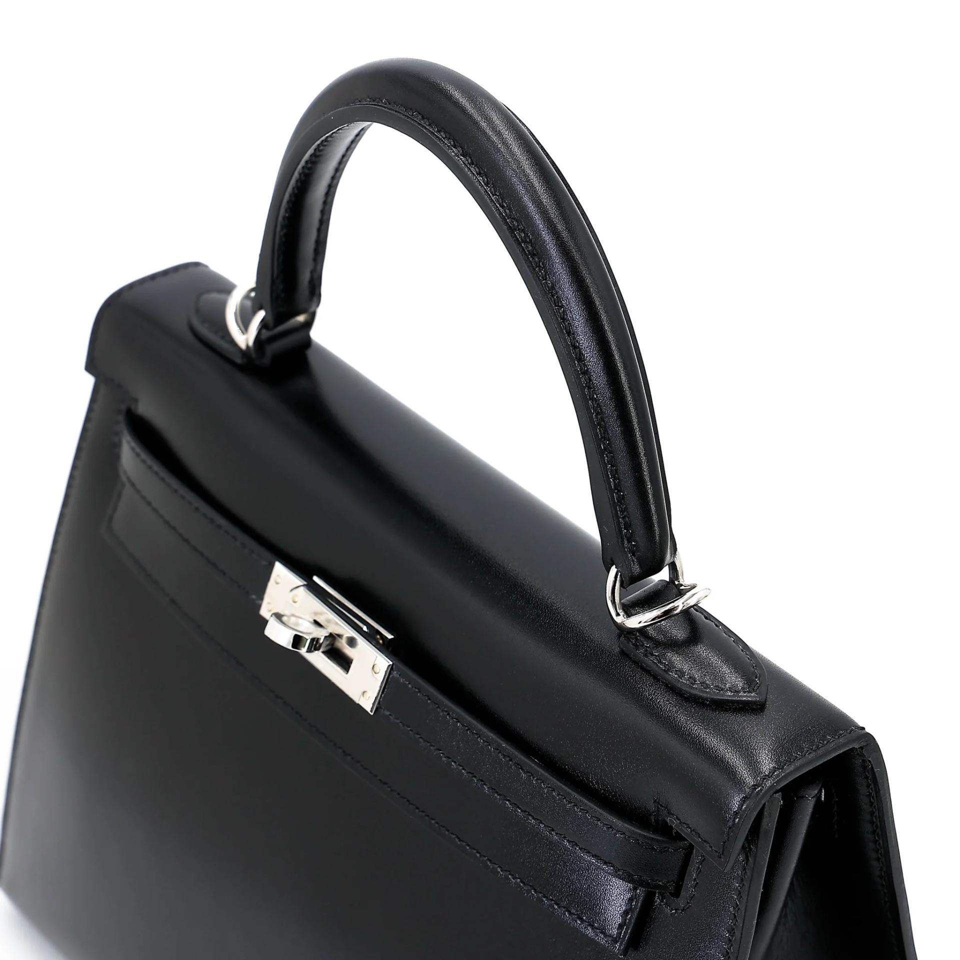 Brand New ( Rank N ) HERMÈS Kelly 25 Sellier Noir (89) Box-calf Palladium hardware K (2025) - 3