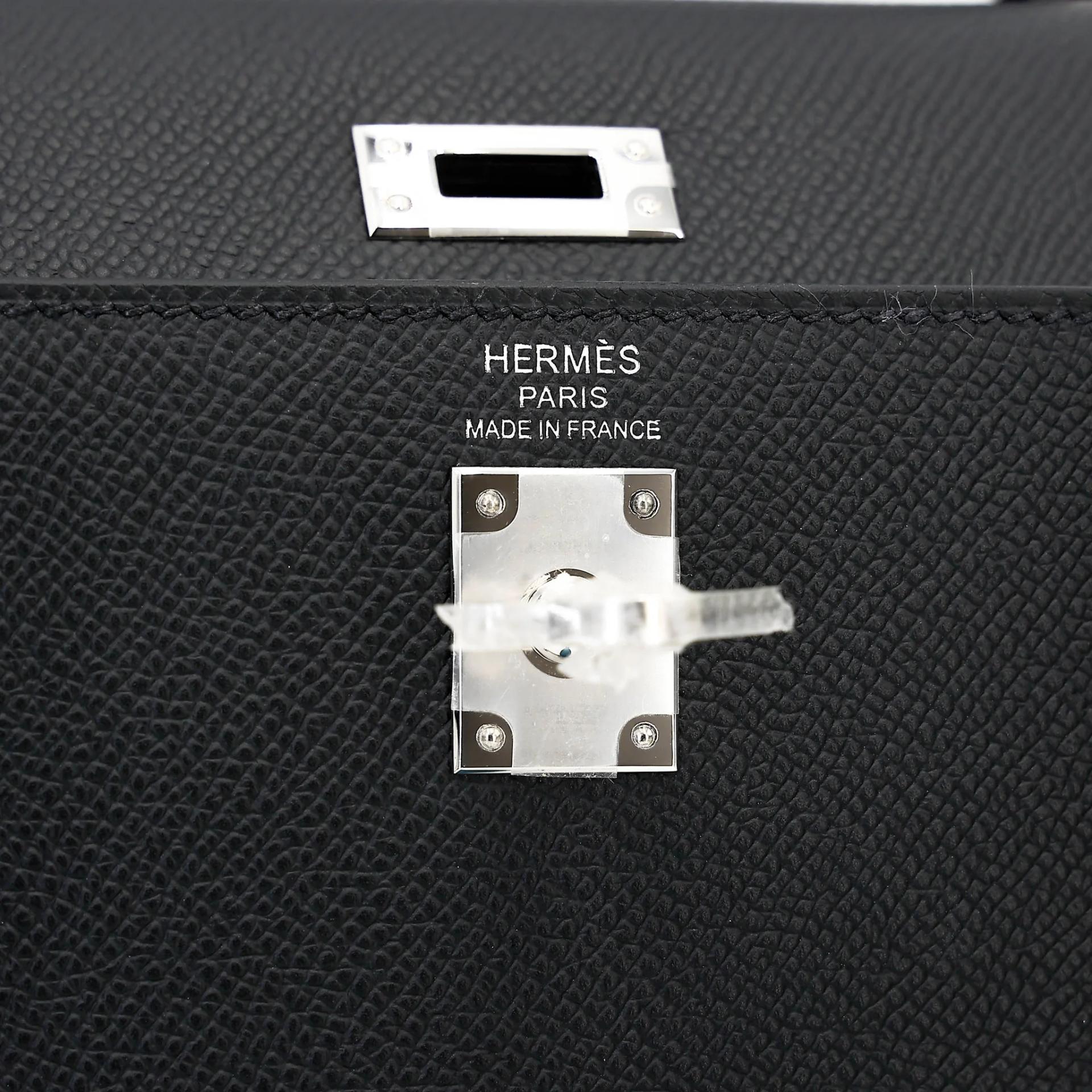 Brand New ( Rank N ) HERMÈS Kelly 25 Sellier Noir (89) Epsom Palladium hardware K (2025) - 13
