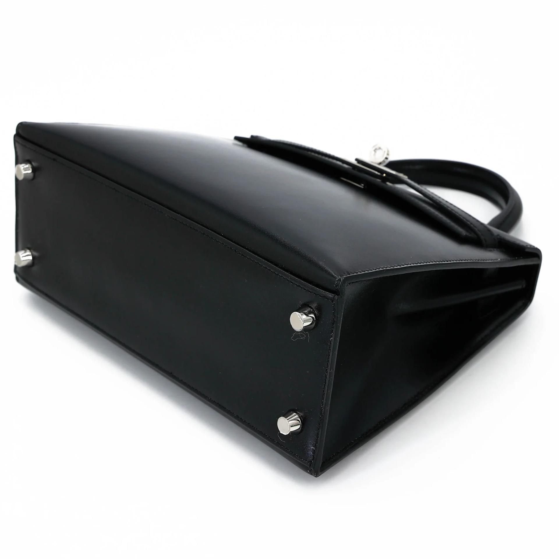 Brand New ( Rank N ) HERMÈS Kelly 25 Sellier Noir (89) Box-calf Palladium hardware K (2025) - 4