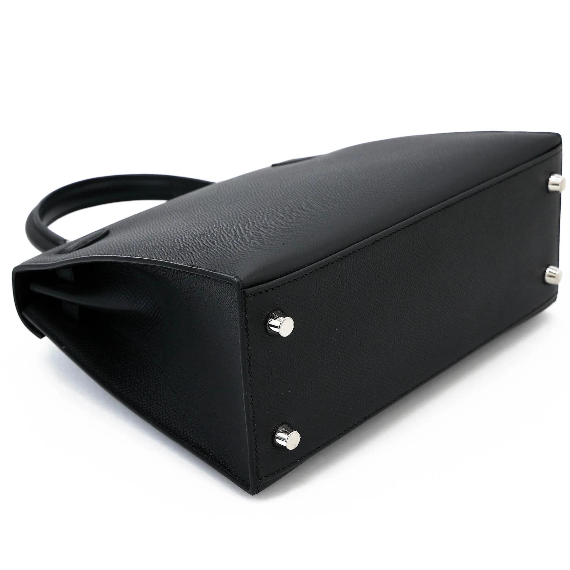 Brand New ( Rank N ) HERMÈS Kelly 25 Sellier Noir (89) Epsom Palladium hardware K (2025) - 7