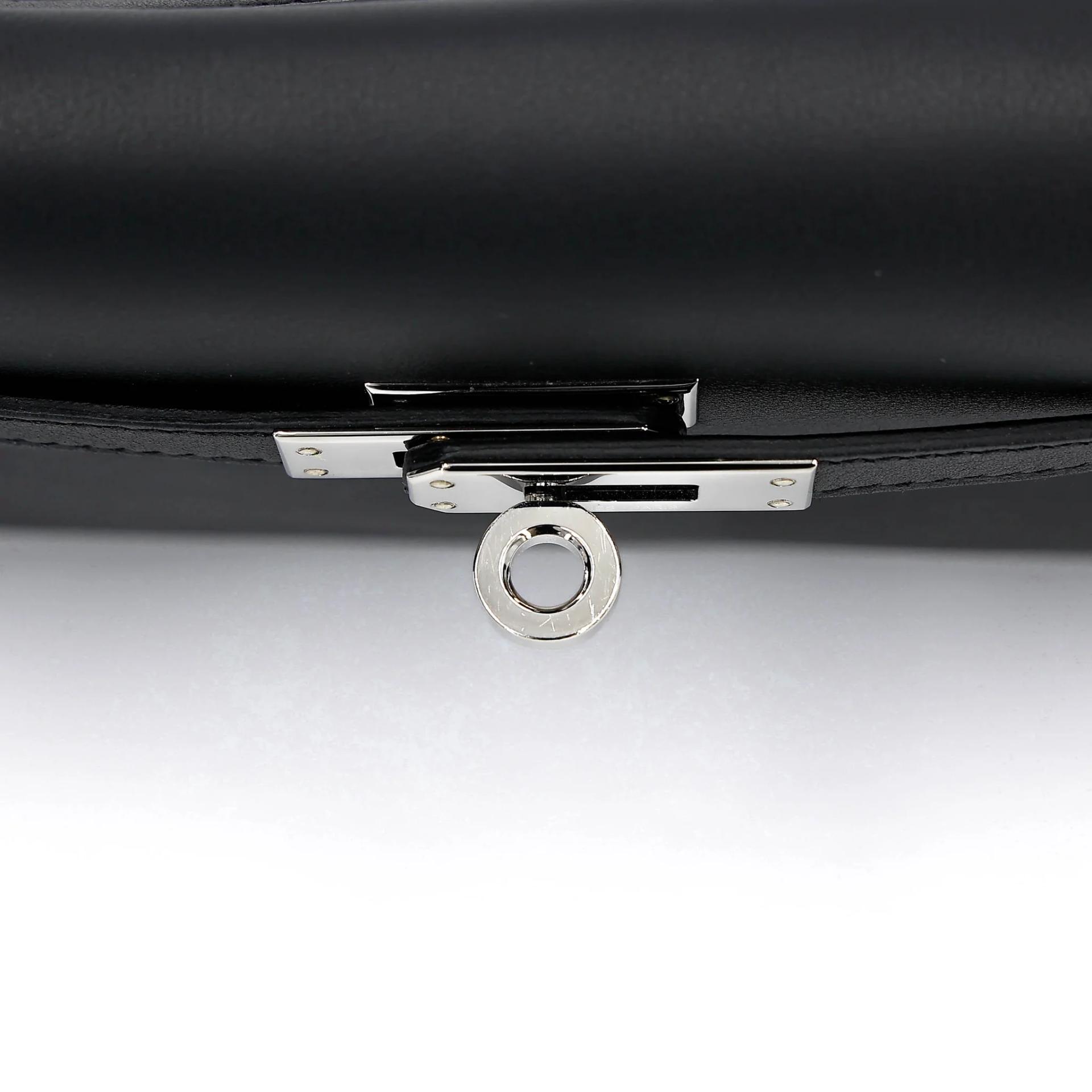 Excellent ( Rank SA ) HERMÈS Kelly Danse Noir (89) Swift Palladium hardware B (2023) - 11