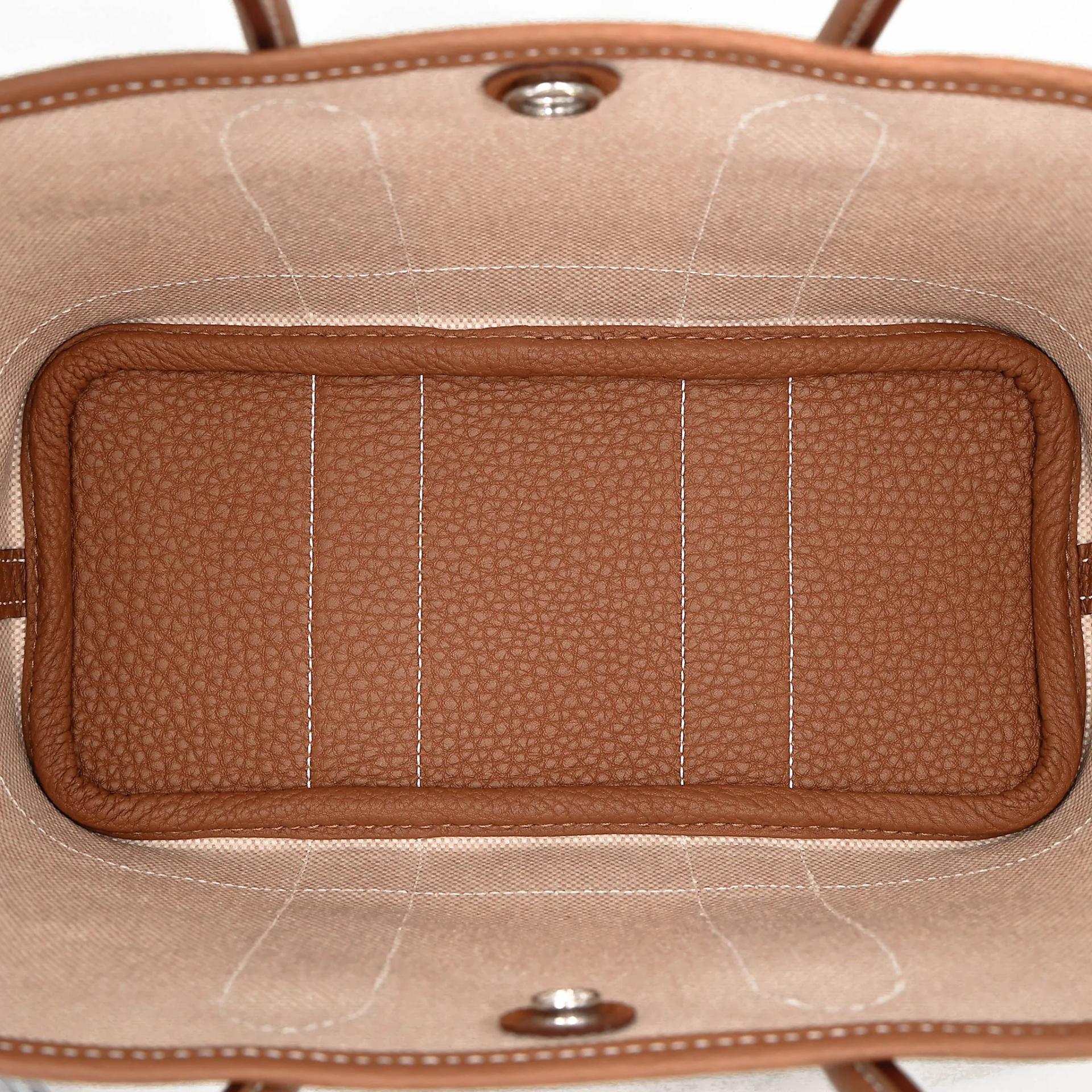 Brand New ( Rank N ) HERMÈS Neo Garden Party 23 Gold (37) Toile H canvas Negonda Palladium hardware K (2025) - 16