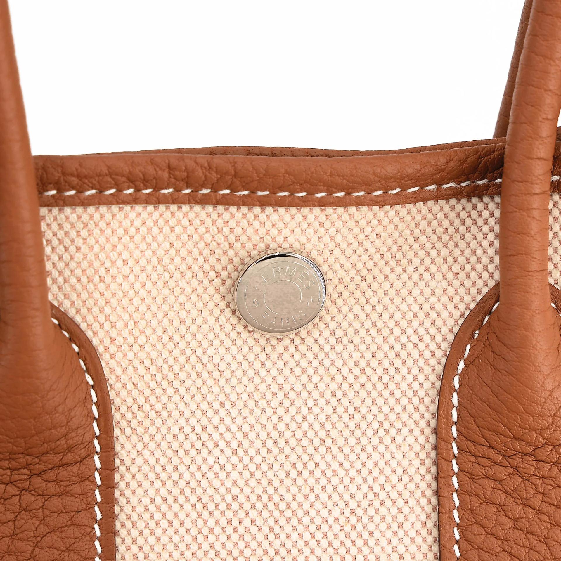 Brand New ( Rank N ) HERMÈS Neo Garden Party 23 Gold (37) Toile H canvas Negonda Palladium hardware K (2025) - 8