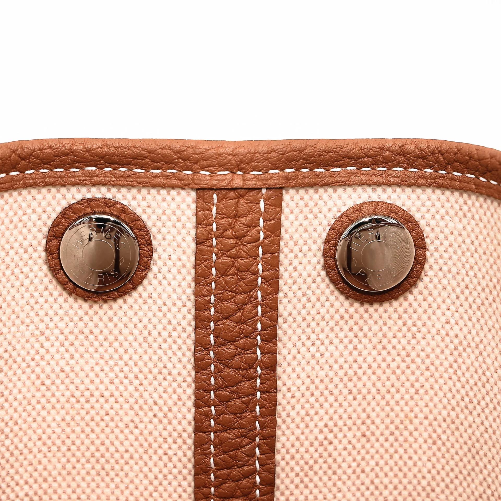 Brand New ( Rank N ) HERMÈS Neo Garden Party 23 Gold (37) Toile H canvas Negonda Palladium hardware K (2025) - 11