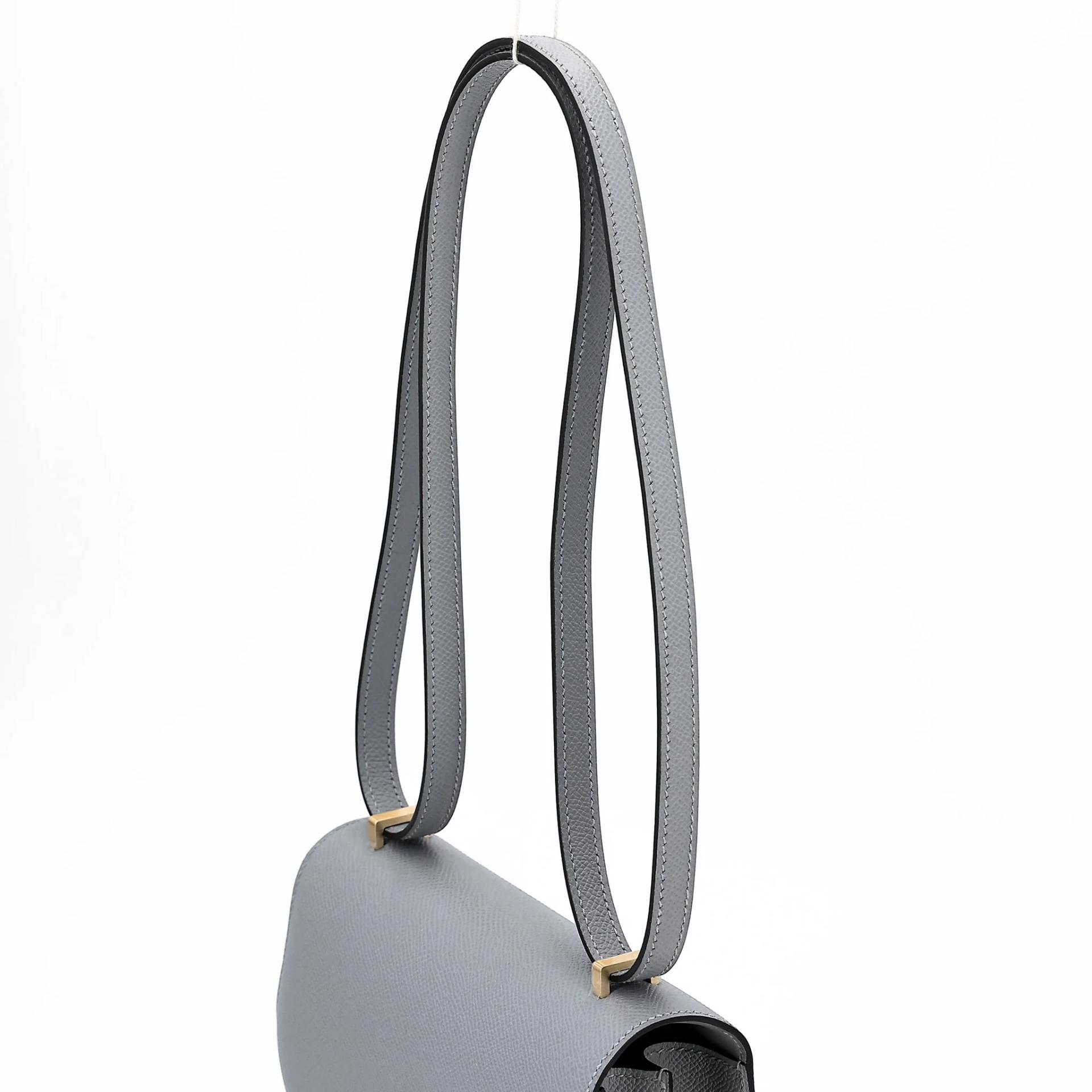 Brand New ( Rank N ) HERMÈS Constance Mini Gris Pantin (P0) Epsom Brushed Permabrass hardware K (2025) - 3