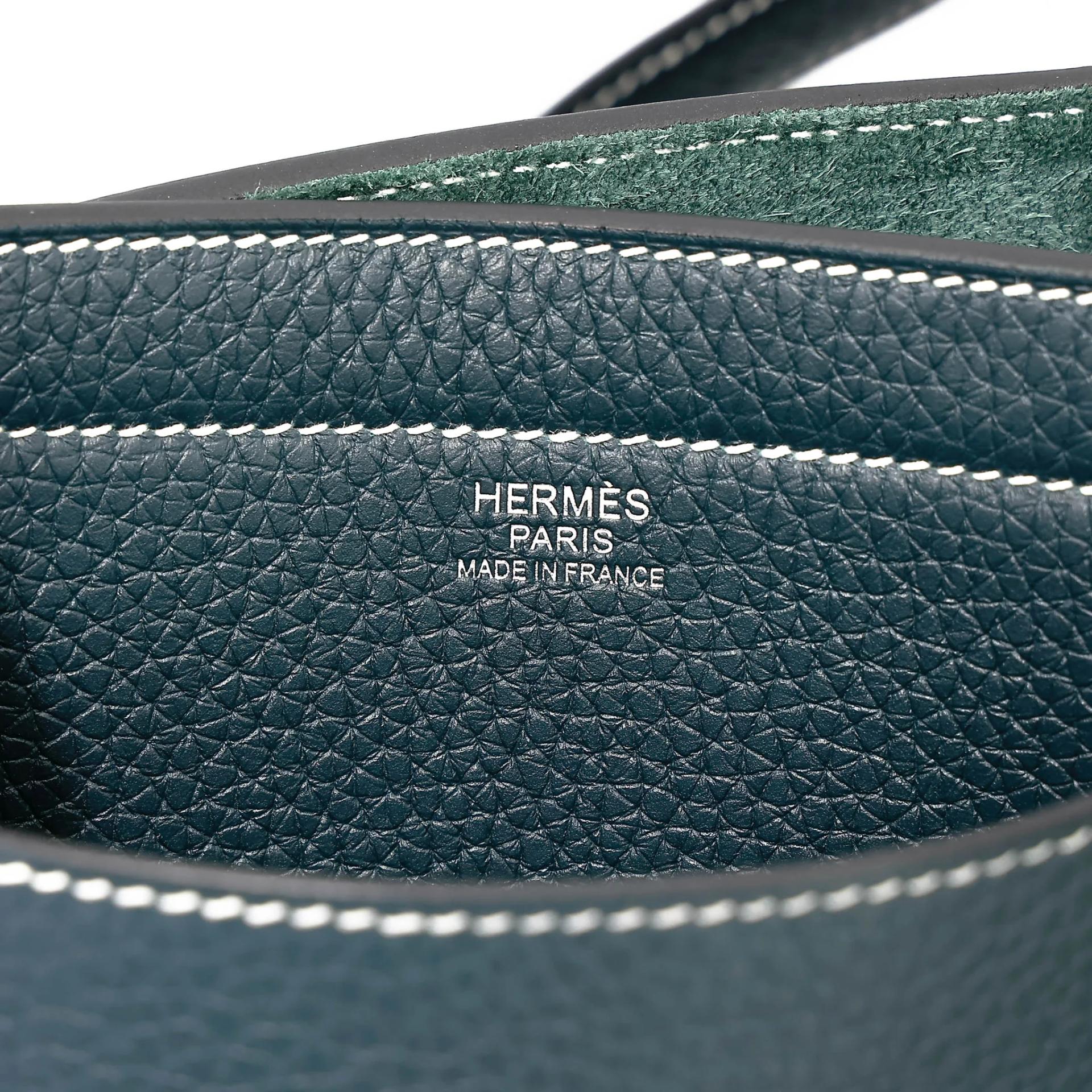 Very Good ( Rank A) HERMÈS Cabasellier 46 Vert Cypress (6O) Clemence Z (2021) - 13