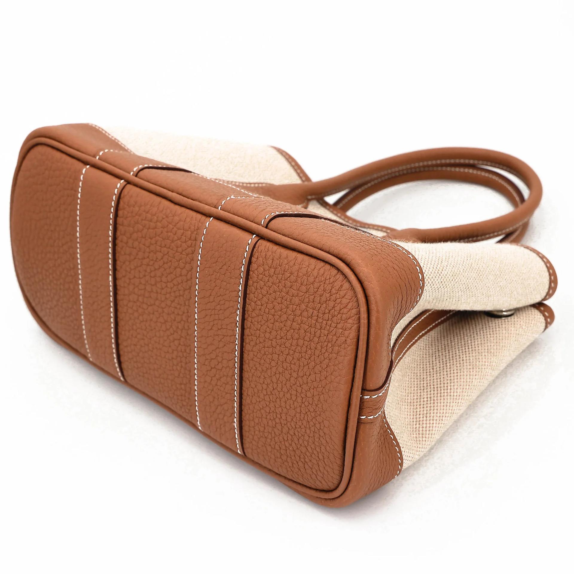 Brand New ( Rank N ) HERMÈS Neo Garden Party 23 Gold (37) Toile H canvas Negonda Palladium hardware K (2025) - 6