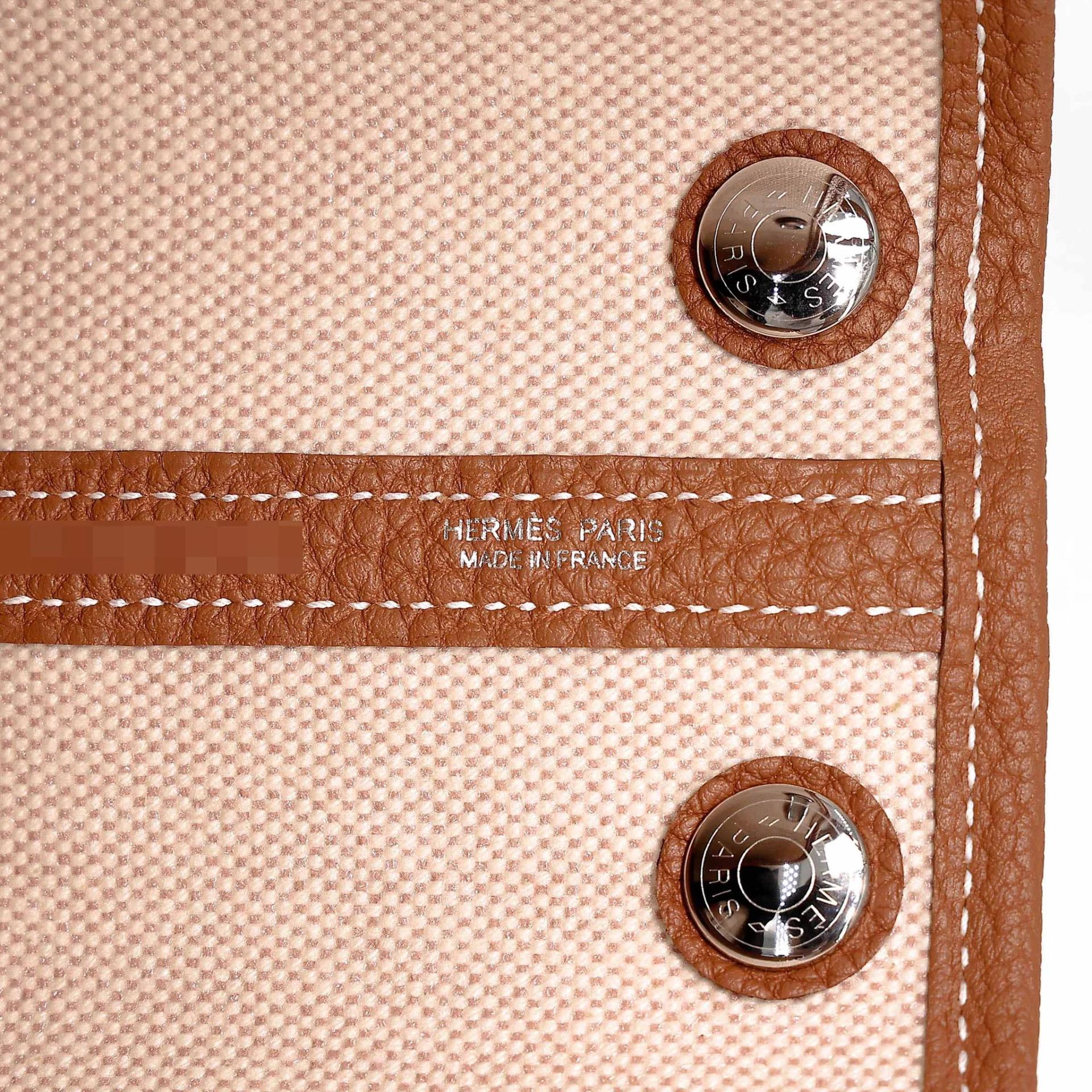 Brand New ( Rank N ) HERMÈS Neo Garden Party 23 Gold (37) Toile H canvas Negonda Palladium hardware K (2025) - 12
