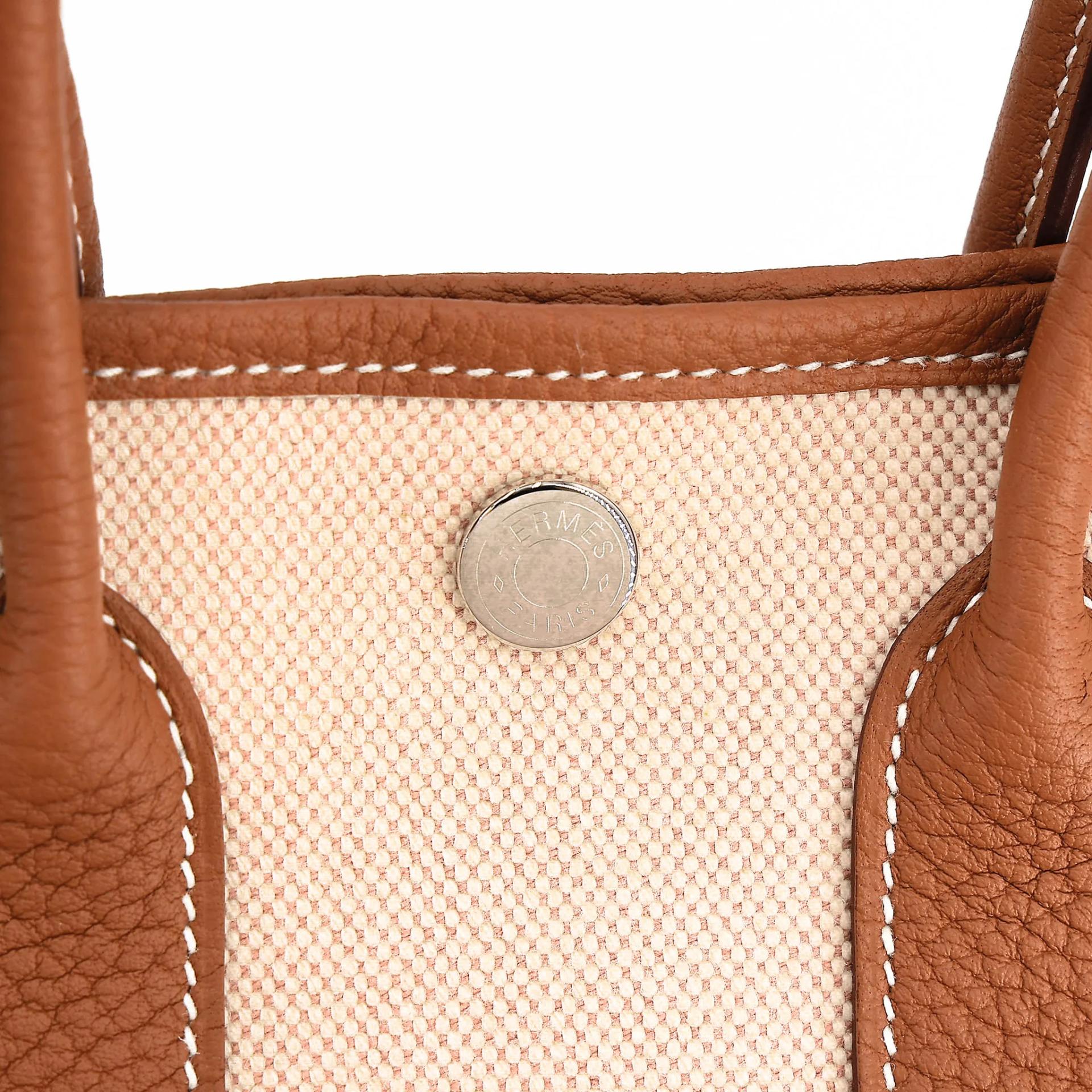 Brand New ( Rank N ) HERMÈS Neo Garden Party 23 Gold (37) Toile H canvas Negonda Palladium hardware K (2025) - 9
