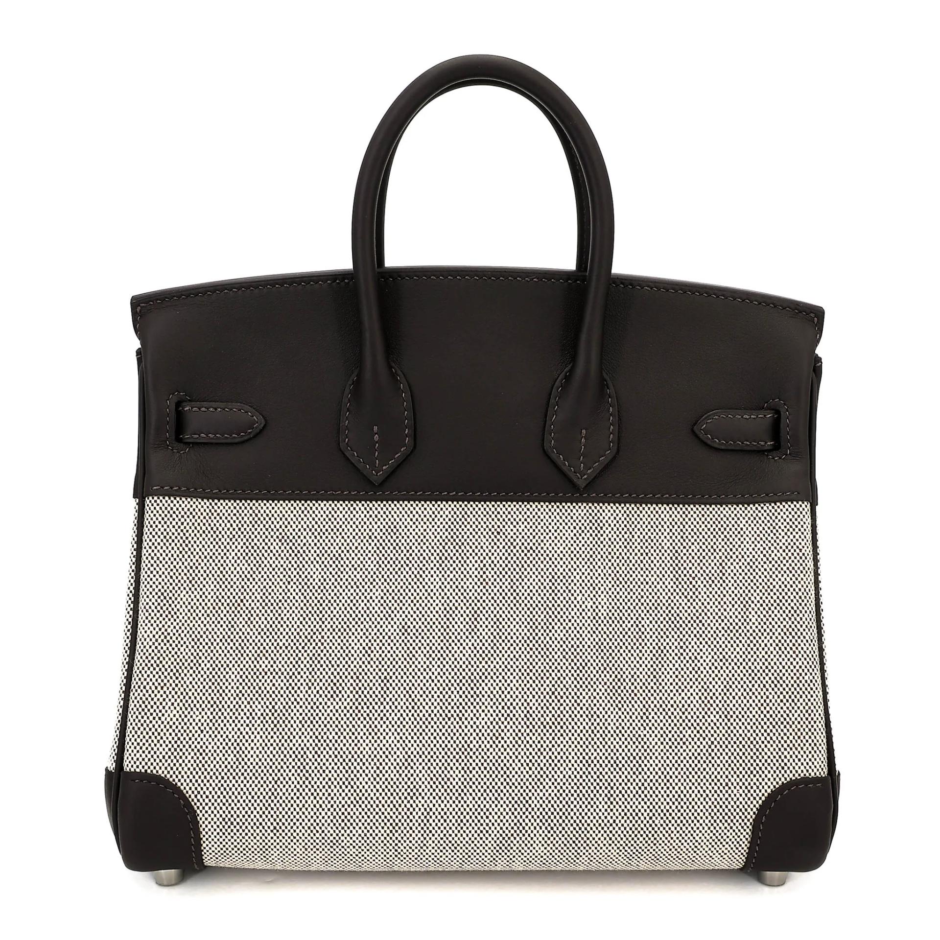 Brand New ( Rank N ) HERMÈS Birkin 25 Bai Brun（T3） Toile H canvas Swift Palladium hardware G (2026) - 2
