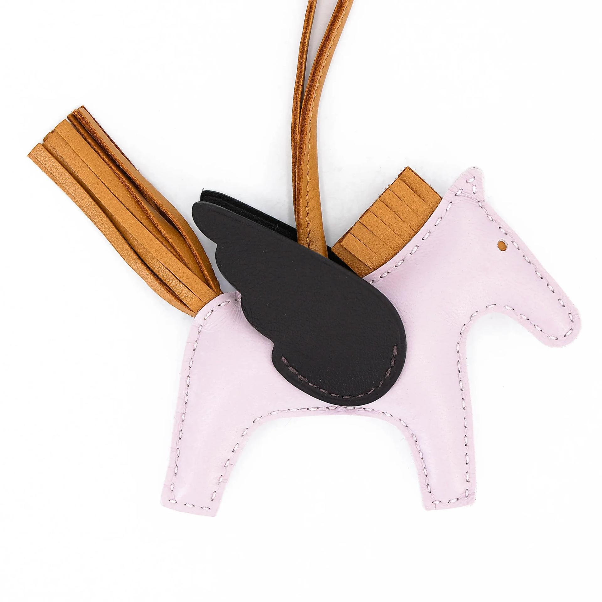 Excellent ( Rank SA ) HERMÈS Rodeo Pegase PM Mauve Pale (09) Ebene (46) Foin (1S) Agneau Milo U (2022) - 5