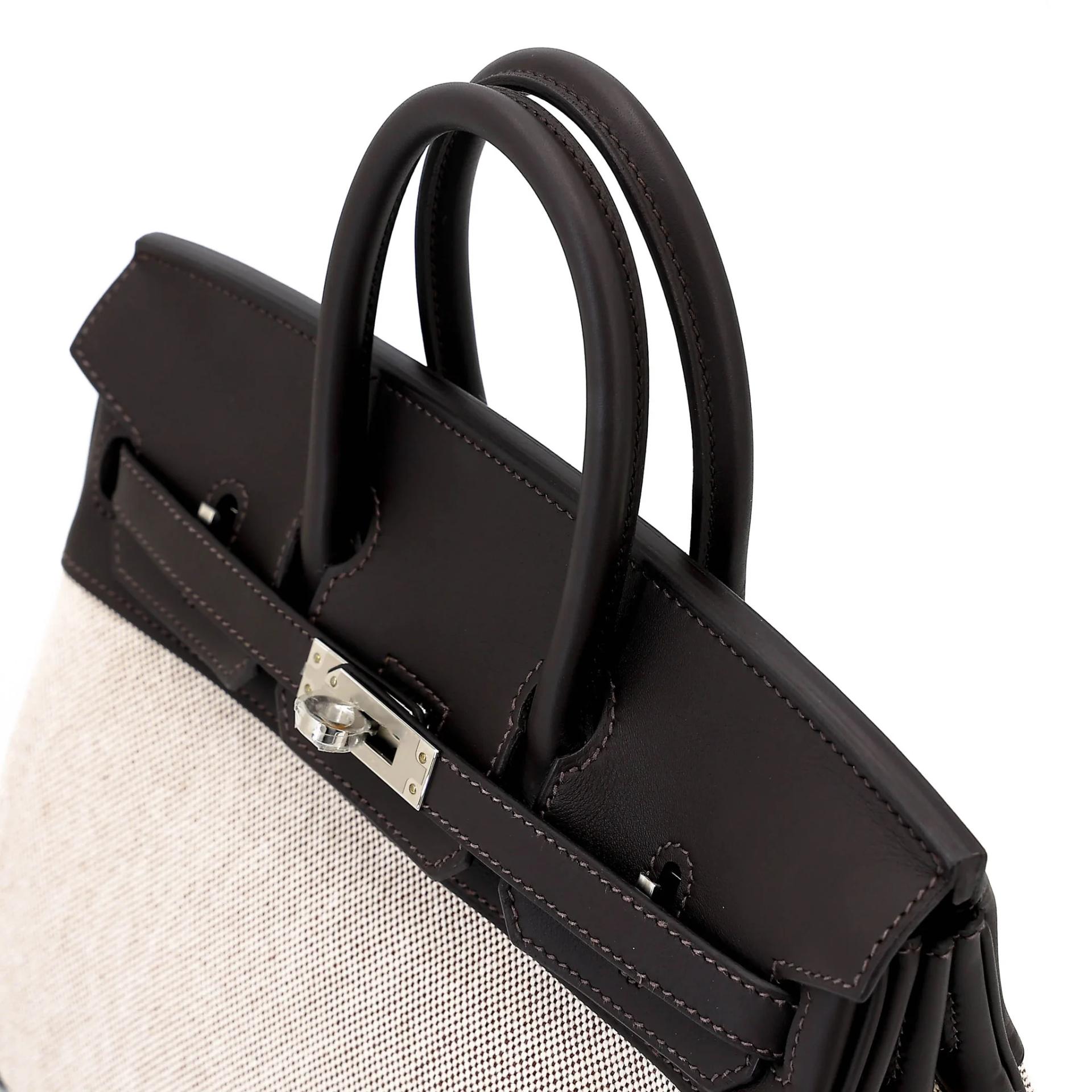 Brand New ( Rank N ) HERMÈS Birkin 25 Bai Brun（T3） Toile H canvas Swift Palladium hardware G (2026) - 3