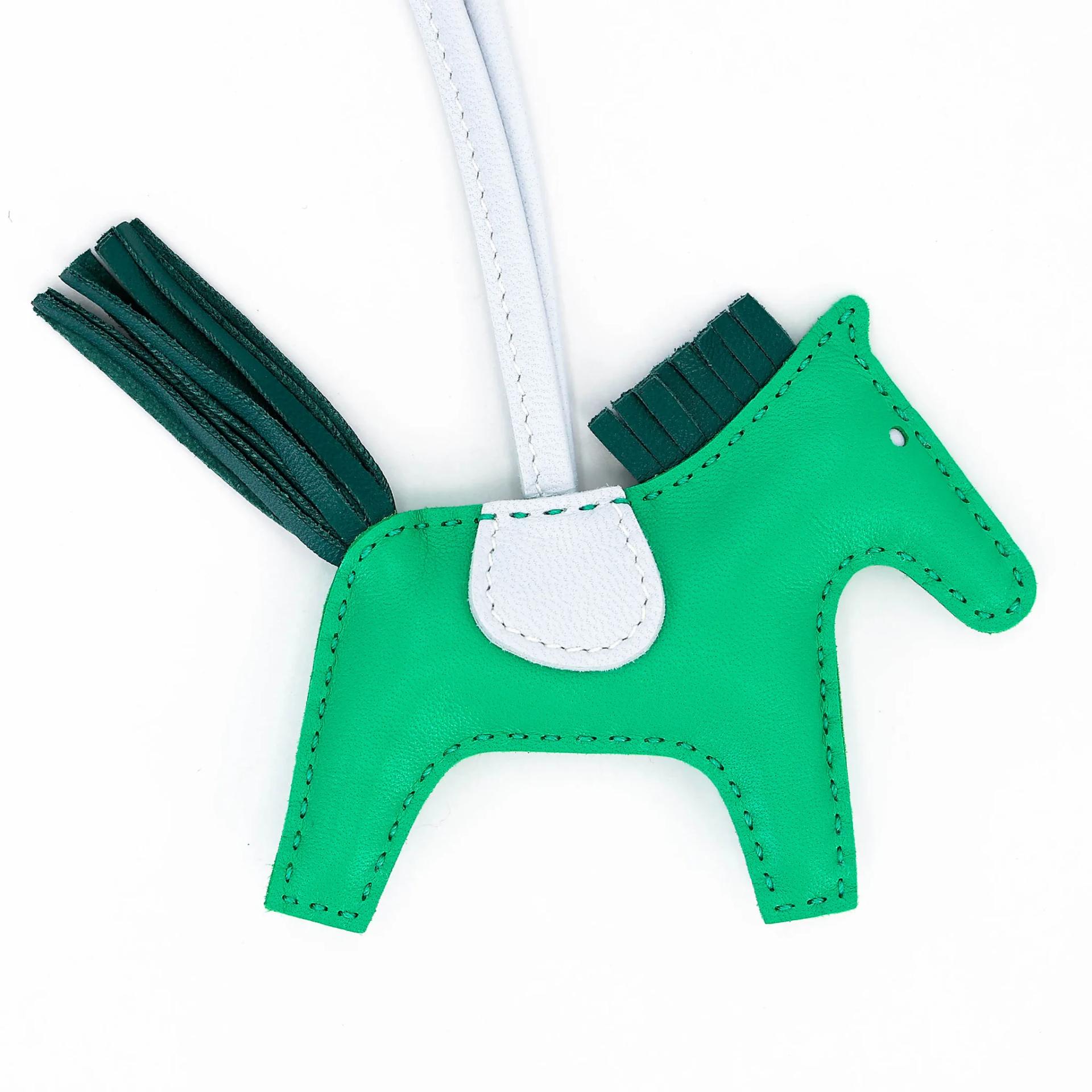 Excellent ( Rank SA ) HERMÈS Rodeo PM Menthe (6W) Bleu Brume (T0) Malachite (Z6) Agneau Milo Y (2020) - 5