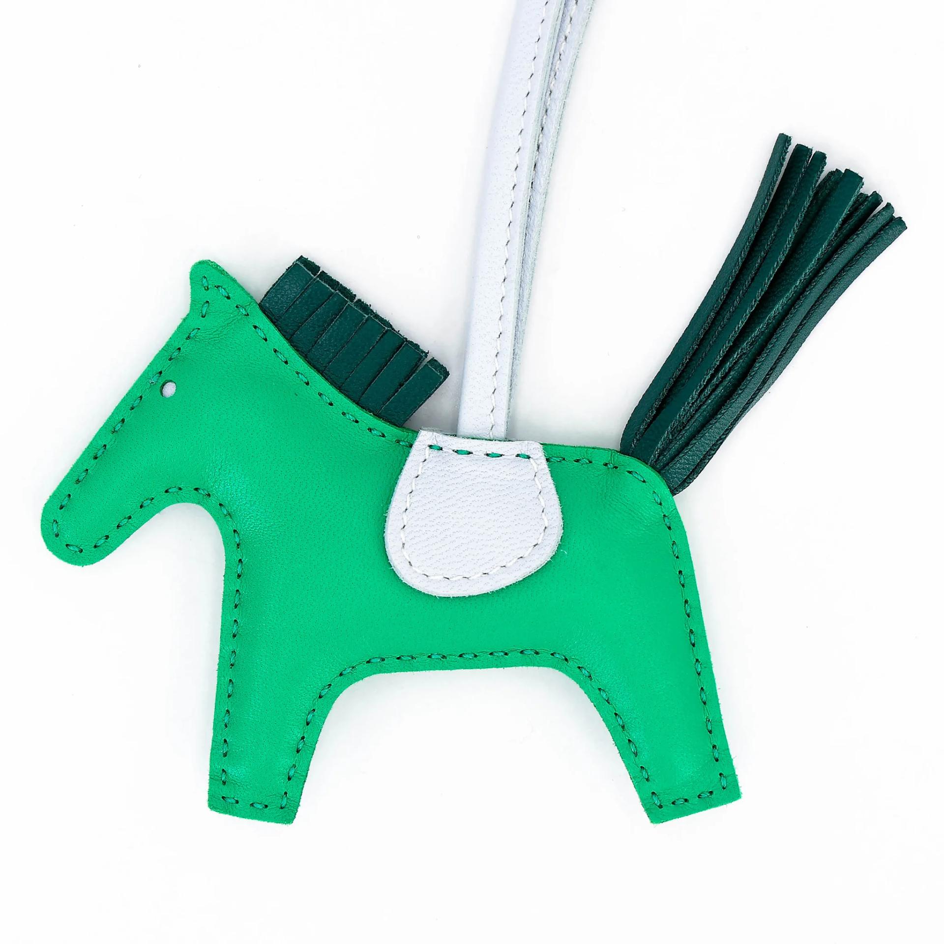 Excellent ( Rank SA ) HERMÈS Rodeo PM Menthe (6W) Bleu Brume (T0) Malachite (Z6) Agneau Milo Y (2020) - 3