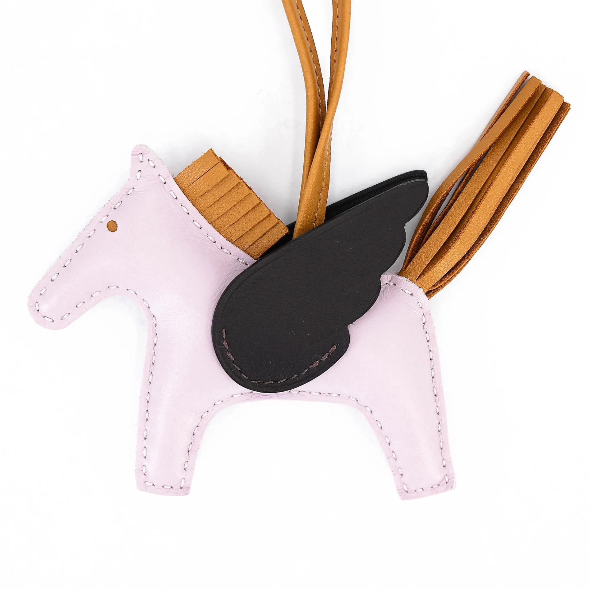 Excellent ( Rank SA ) HERMÈS Rodeo Pegase PM Mauve Pale (09) Ebene (46) Foin (1S) Agneau Milo U (2022) - 3