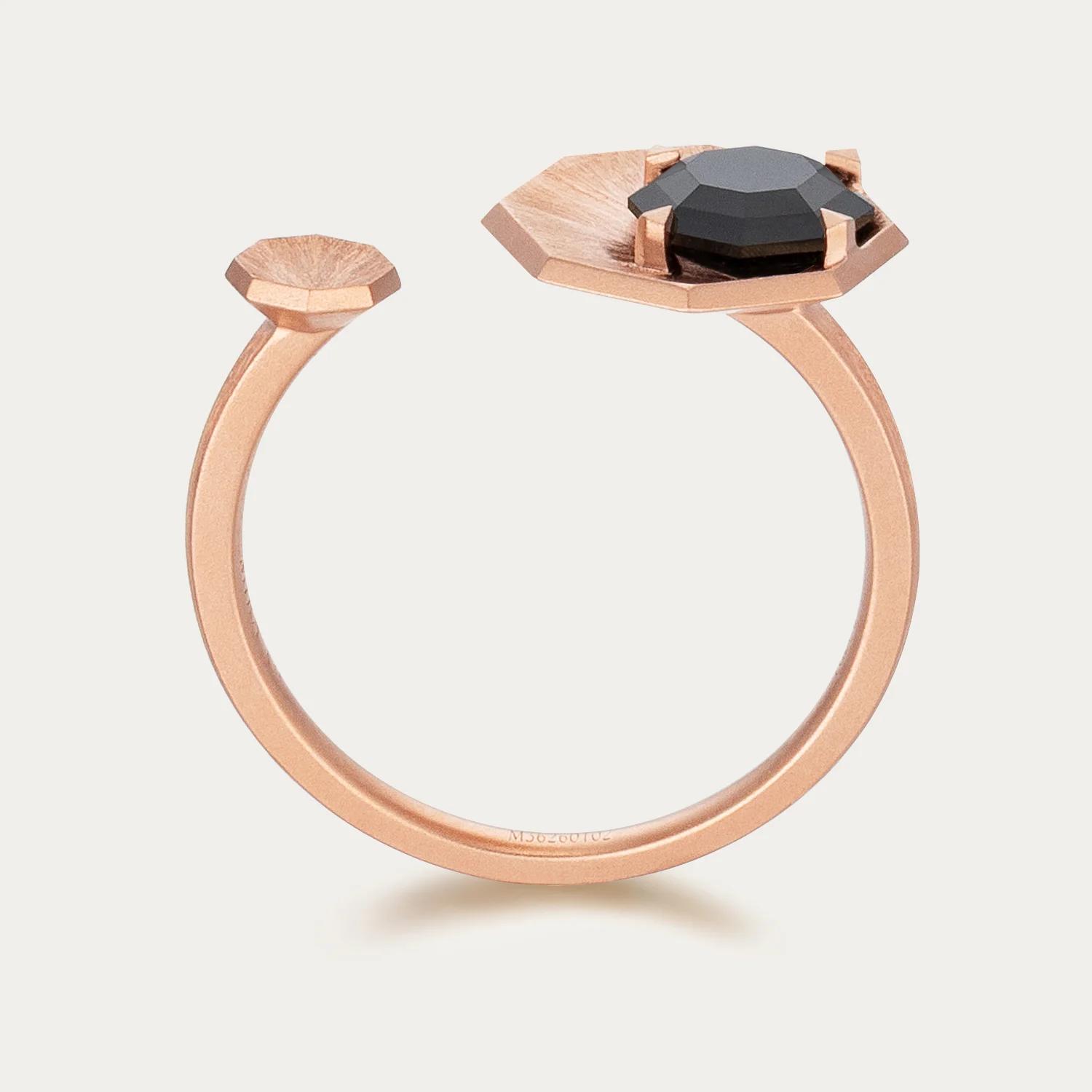 Brand New ( Rank N ) Mira MIRA NOIR LUNAR ECLIPSE Ring Black 18K Rose Gold - 3