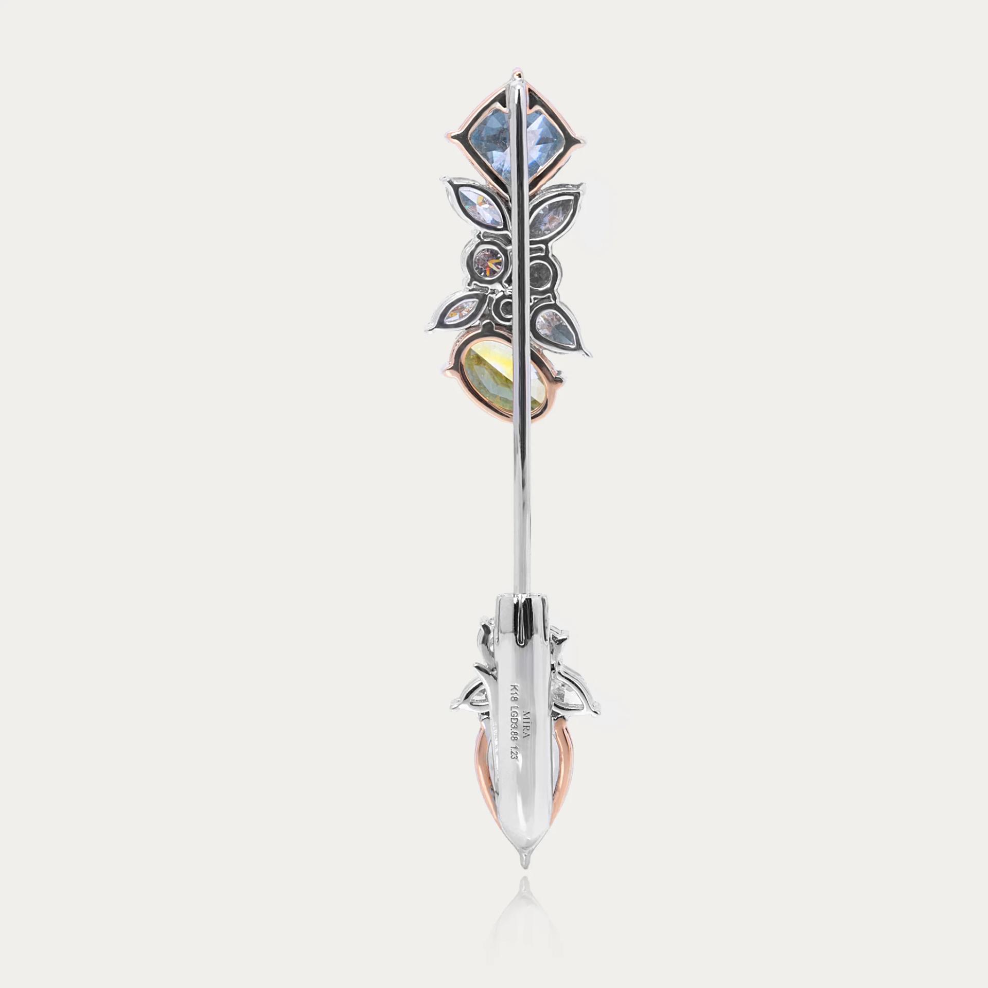 MIRA Premium Collection Colorful Brooch Yellow Blue Pink White