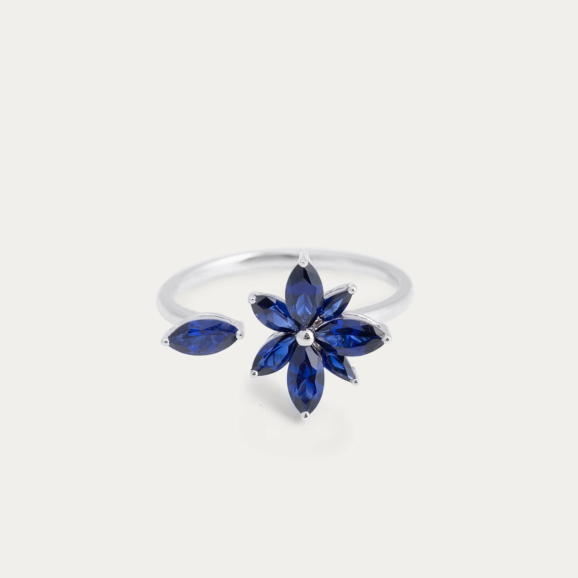 Brand New ( Rank N ) Mira MIRA Lumière Star PINKY RING Blue 18K White Gold - 3