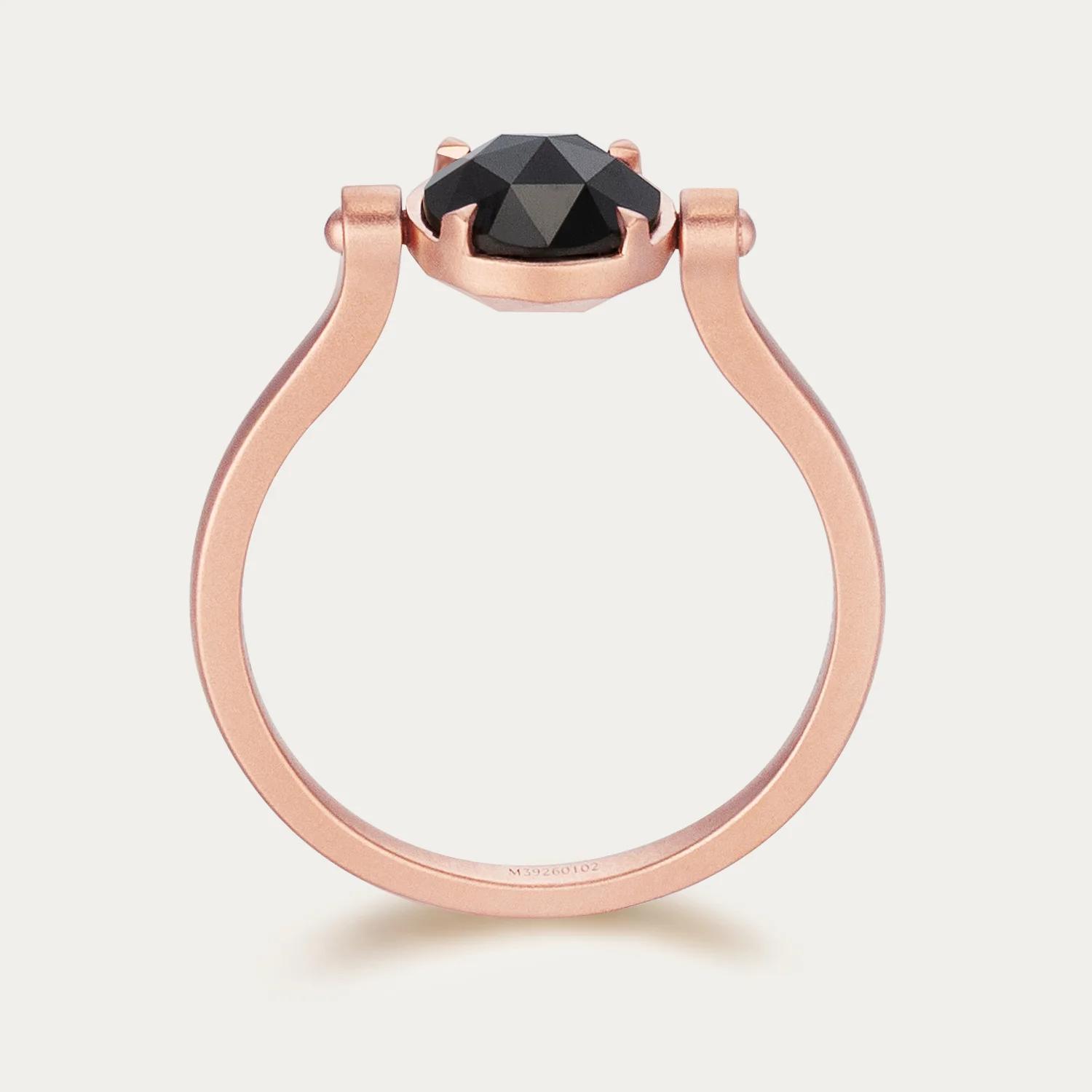Brand New ( Rank N ) Mira MIRA NOIR PURE HEART Ring Black Rose Gold 18K Rose Gold Diamond - 11