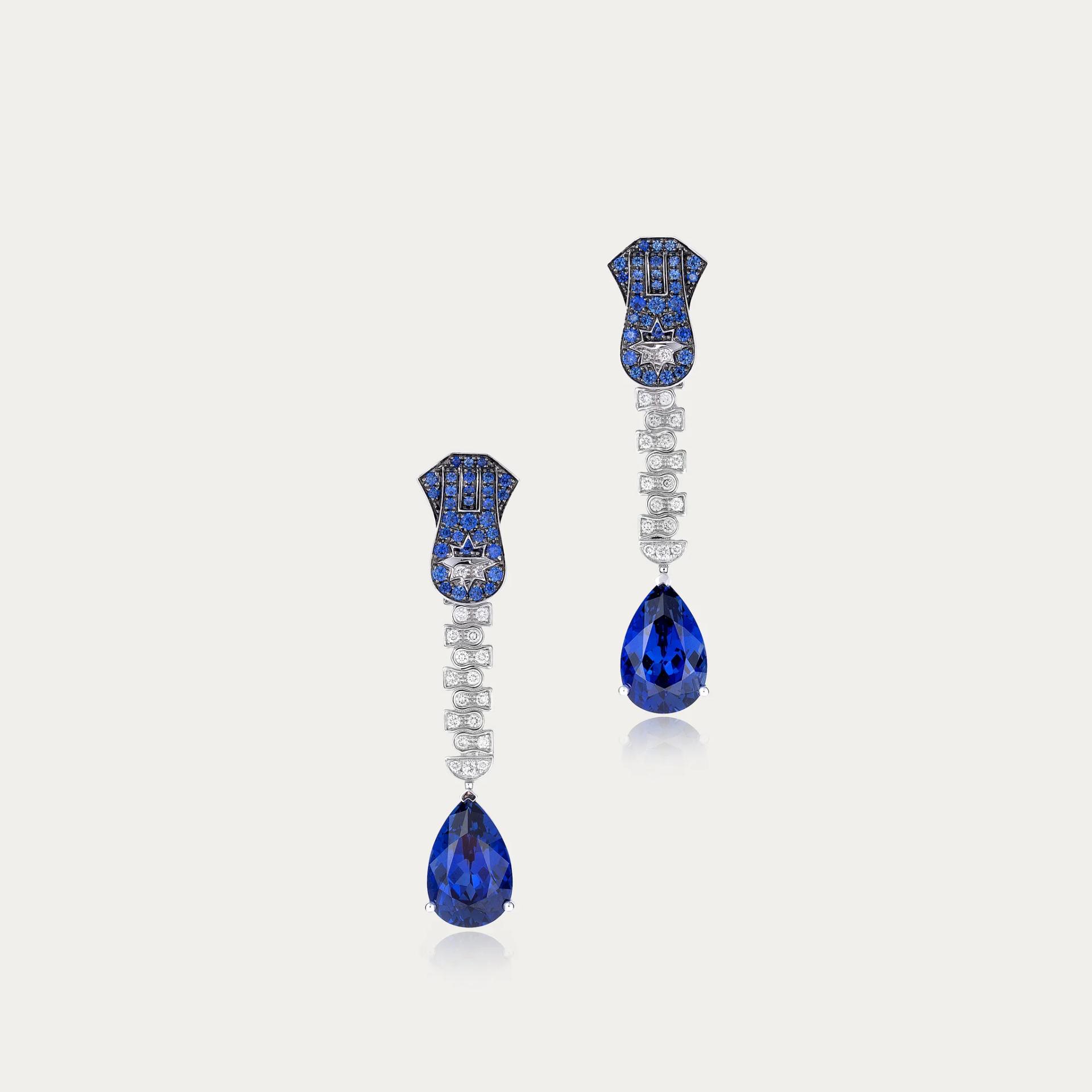 MIRA Premium Collection Sapphire Mode Earring Blue White