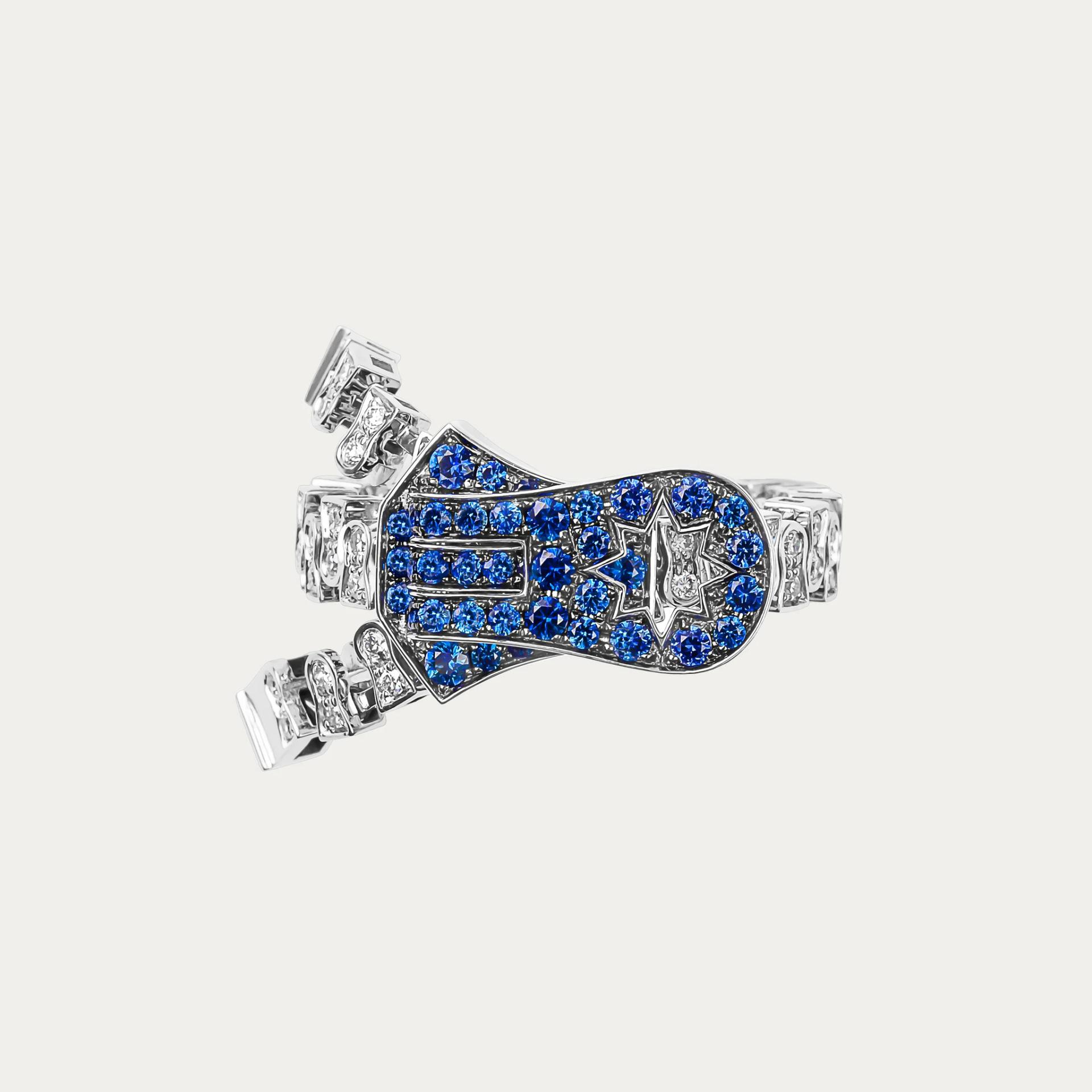 MIRA Premium Collection Sapphire Mode Ring Blue White