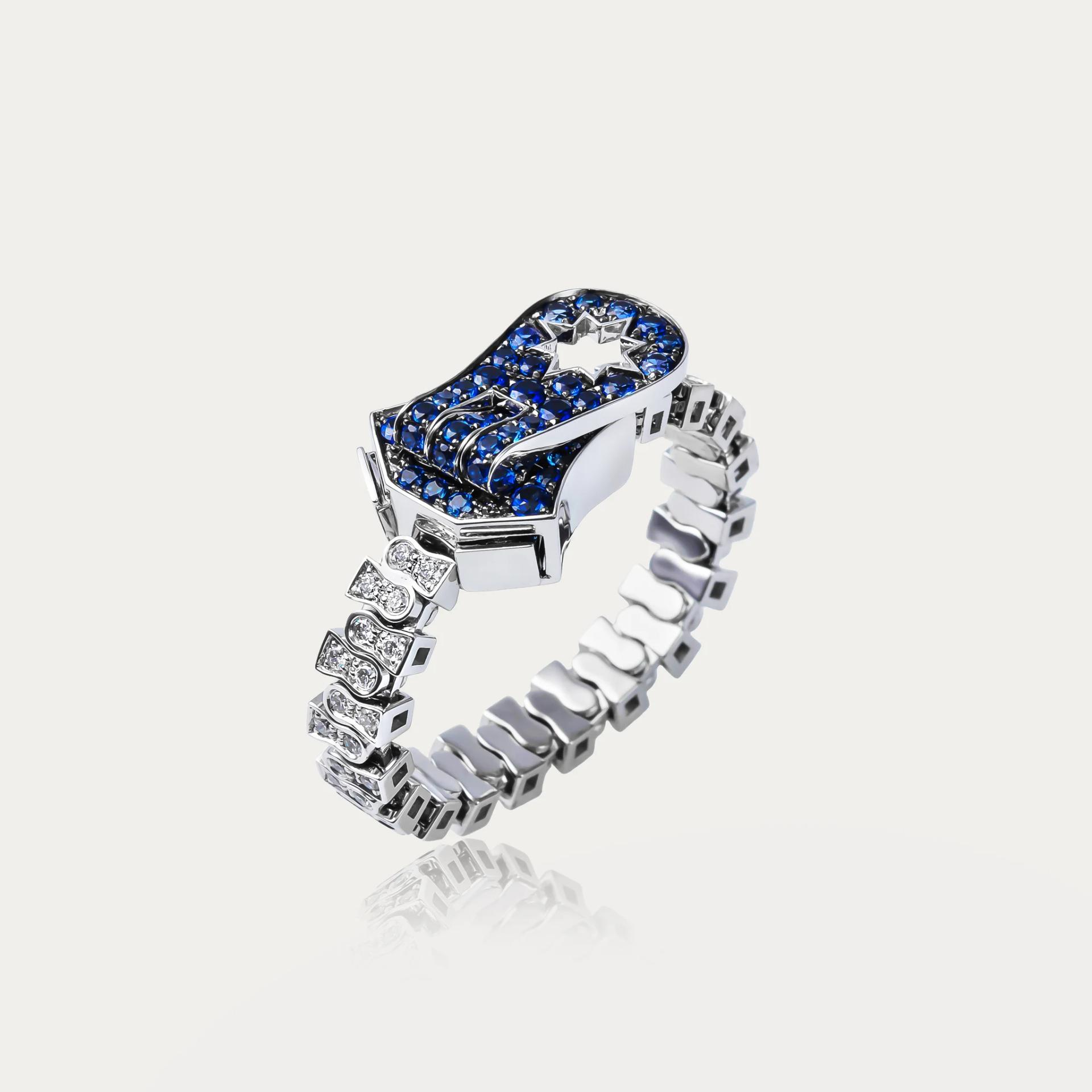MIRA Premium Collection Sapphire Mode Ring Blue White
