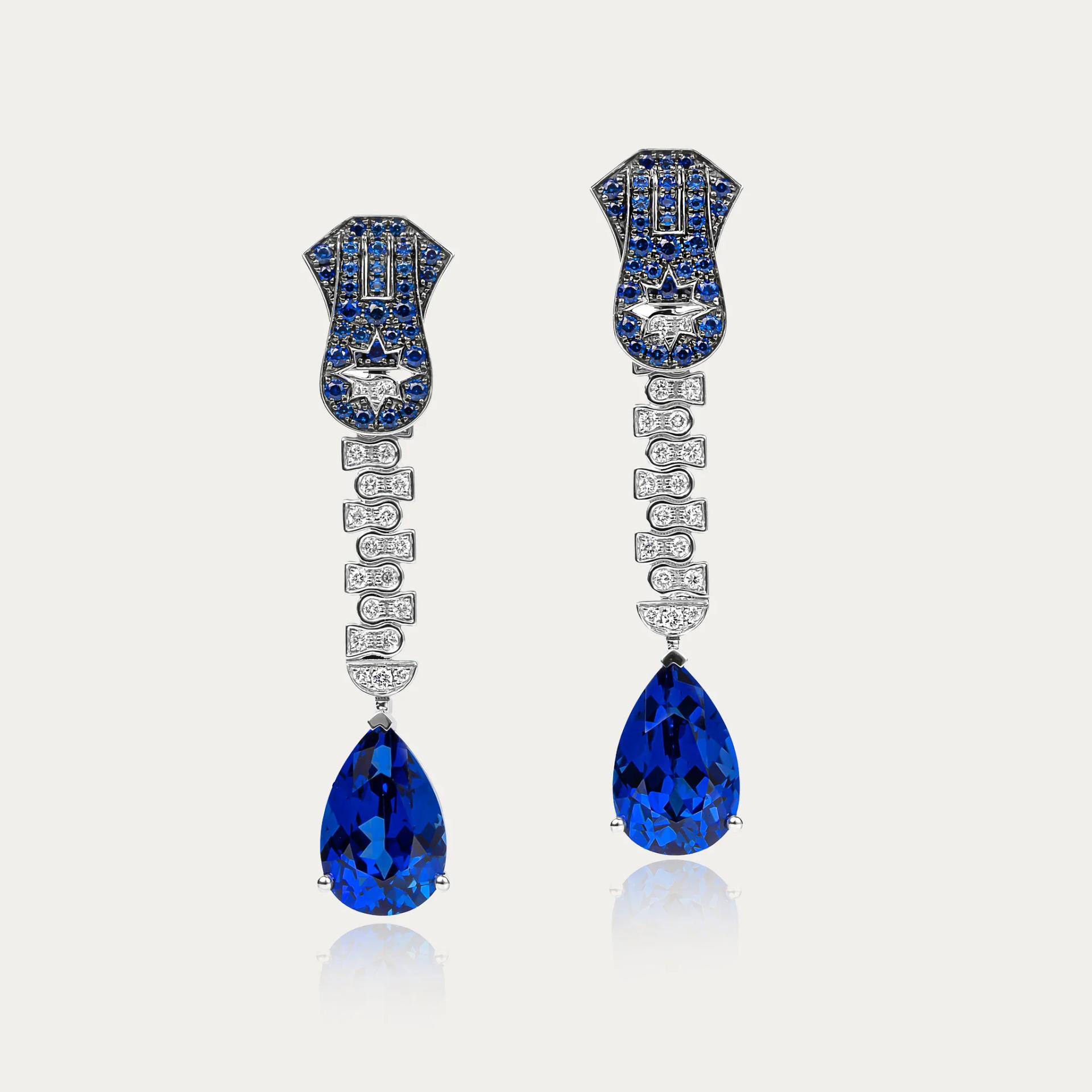 MIRA Premium Collection Sapphire Mode Earring Blue White