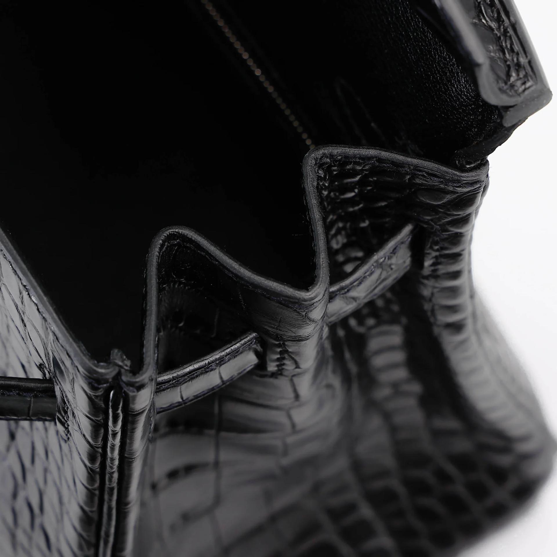 Brand New ( Rank N ) HERMÈS Birkin 25 Noir (89) Matte Alligator Palladium hardware G (2026) - 13
