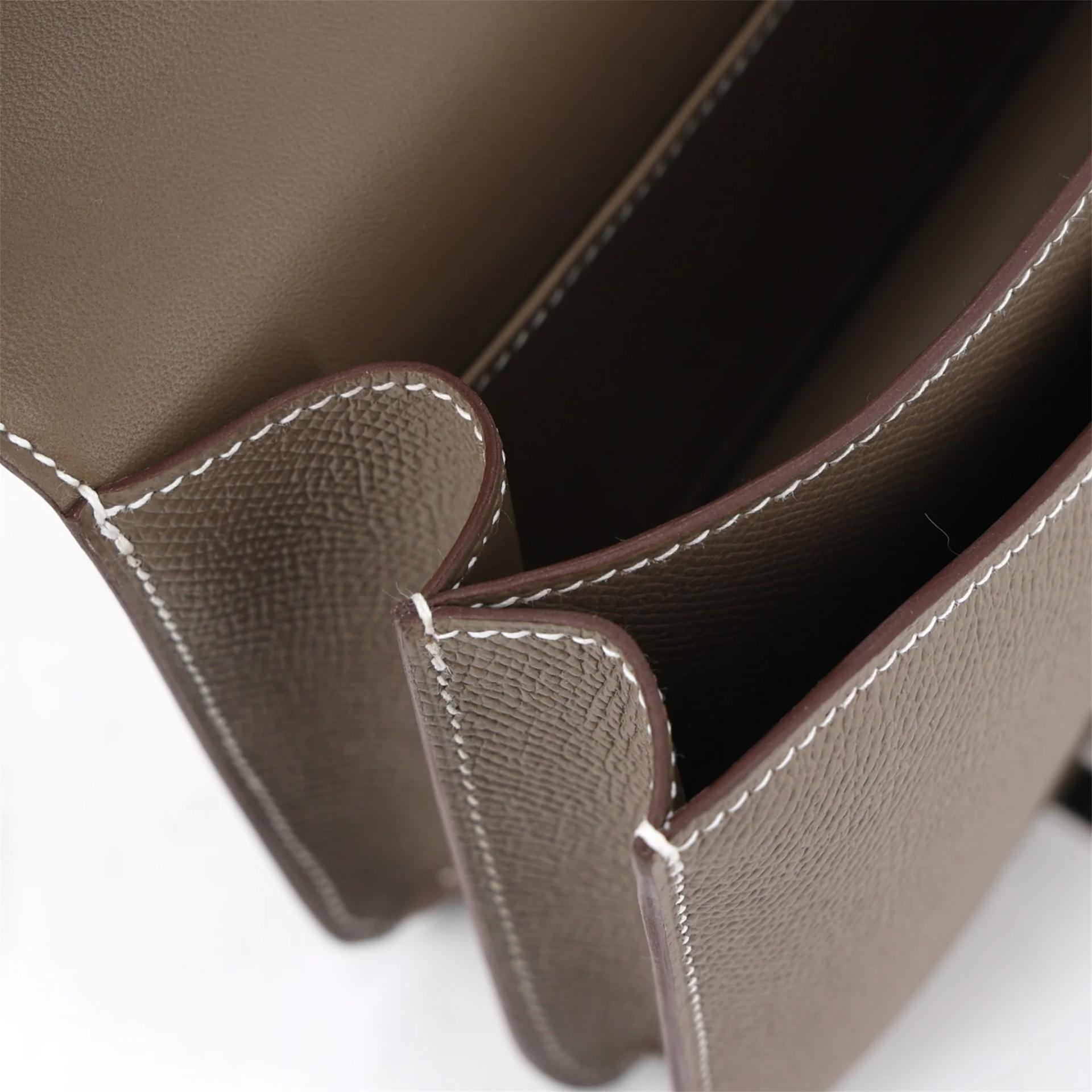 Brand New ( Rank N ) HERMÈS Constance Mini Etoupe (18) Epsom Palladium hardware G (2026) - 15