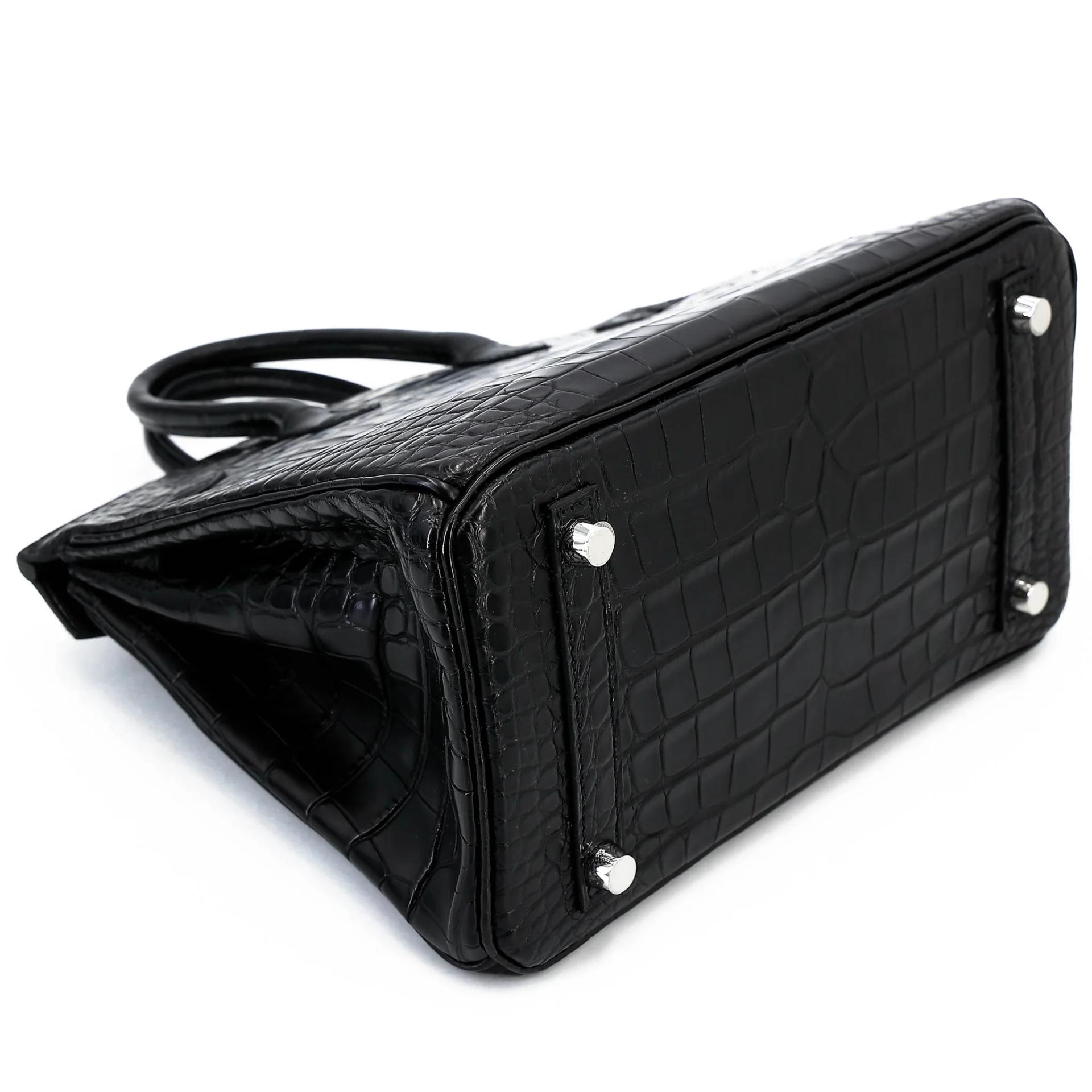 Brand New ( Rank N ) HERMÈS Birkin 25 Noir (89) Matte Alligator Palladium hardware G (2026) - 7