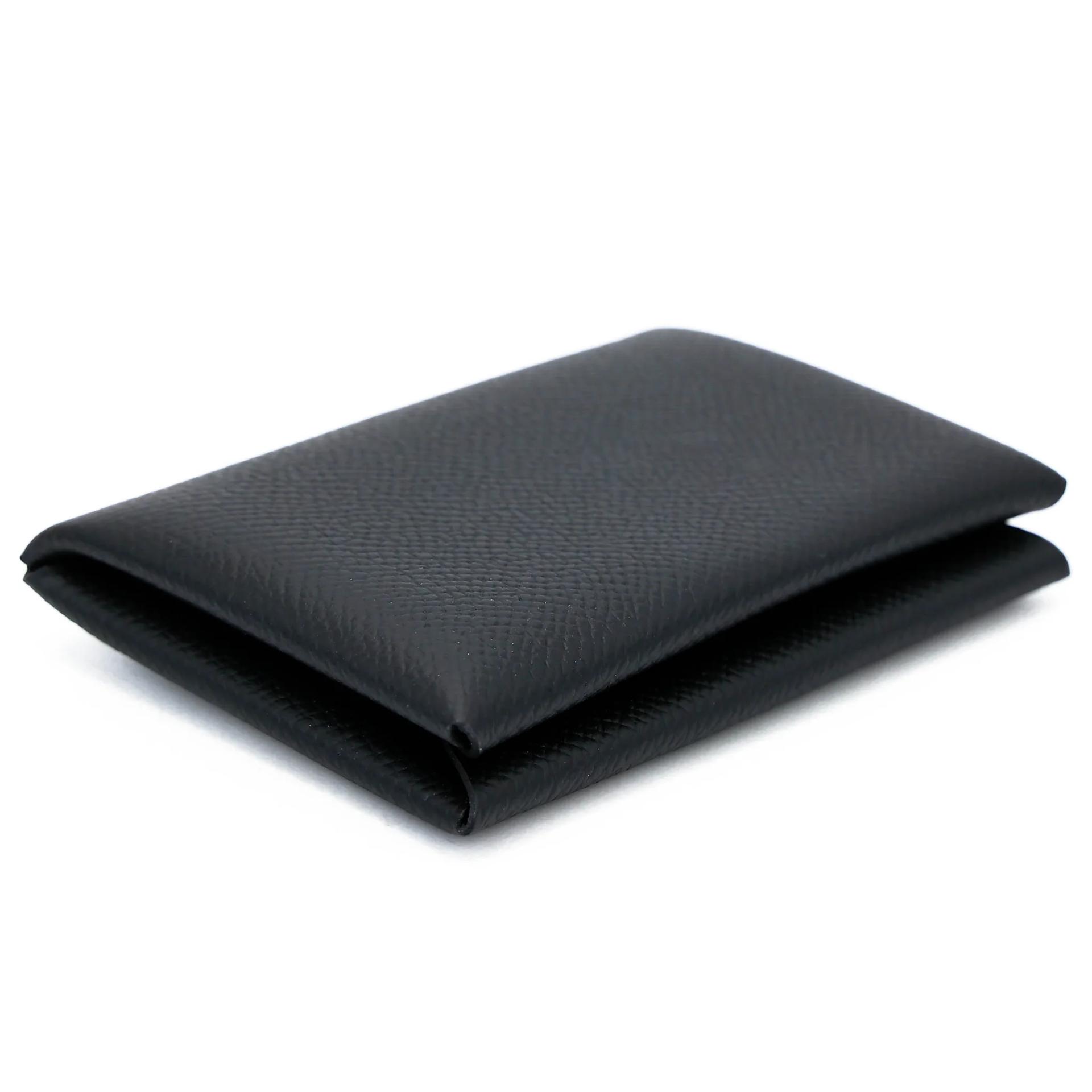 Brand New ( Rank N ) HERMÈS Calvi card holder Noir (89) Epsom B (2023) - 5