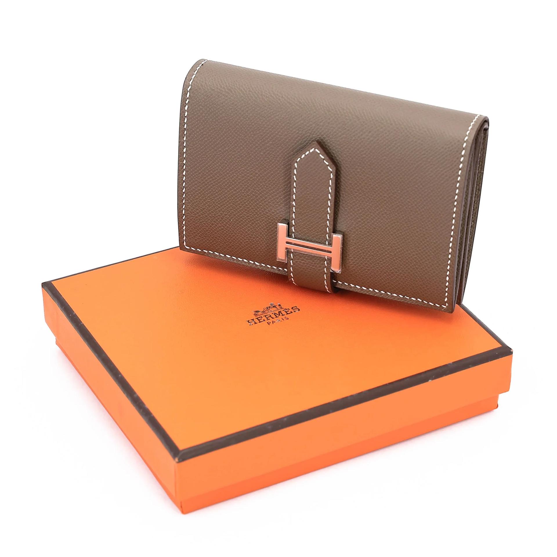 Brand New ( Rank N ) HERMÈS Bearn Mini Etoupe (18) Madame Palladium hardware B (2023) - 3