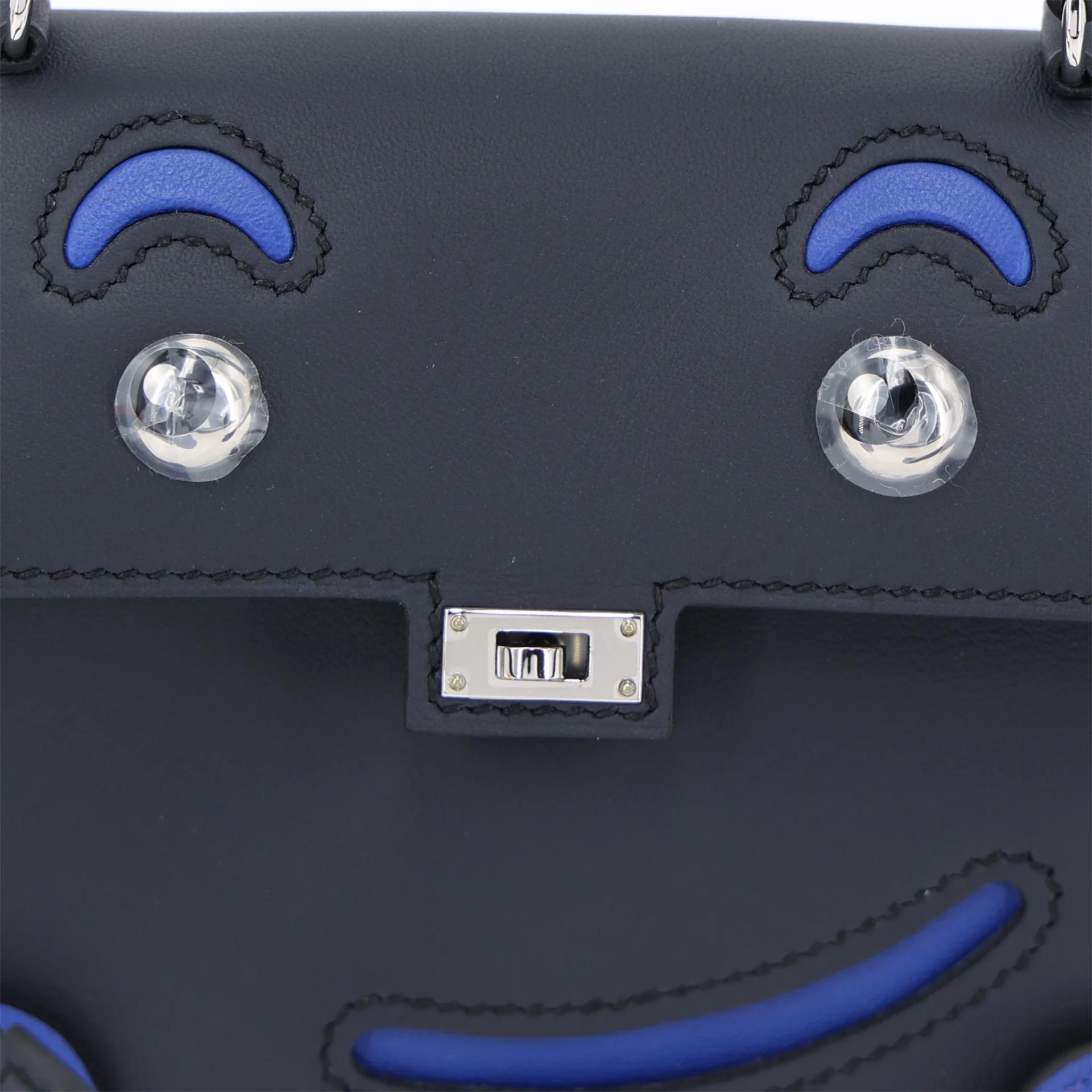 ランク N 新品 HERMÈS エルメス 限定品 ケリードール ブルーインディゴ (76) ブルーロイヤル (O8) スイフト シルバー金具 K刻印 (2025) - 8