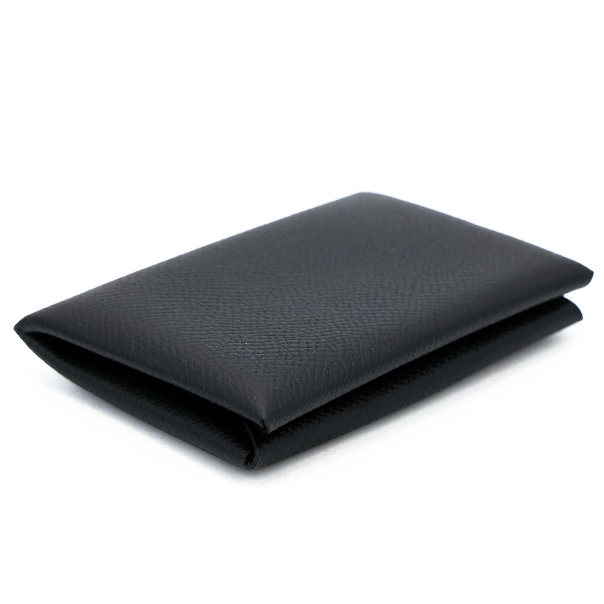 Brand New ( Rank N ) HERMÈS Calvi card holder Noir (89) Epsom B (2023) - 7
