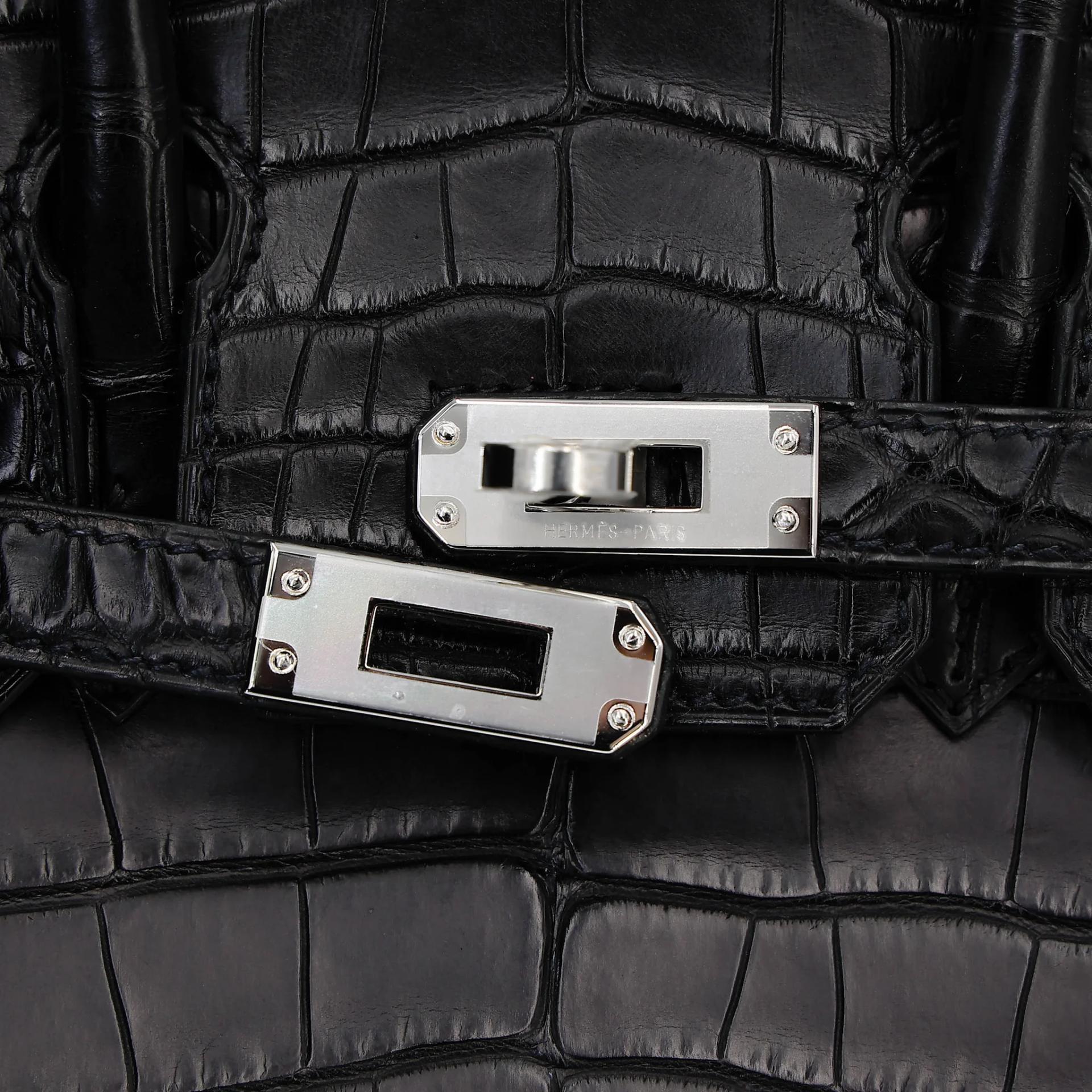 Brand New ( Rank N ) HERMÈS Birkin 25 Noir (89) Matte Alligator Palladium hardware G (2026) - 8