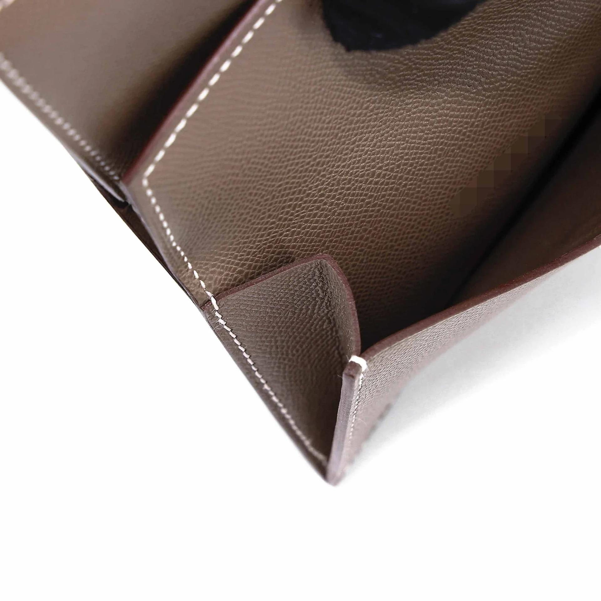 Brand New ( Rank N ) HERMÈS Bearn Mini Etoupe (18) Madame Palladium hardware B (2023) - 13