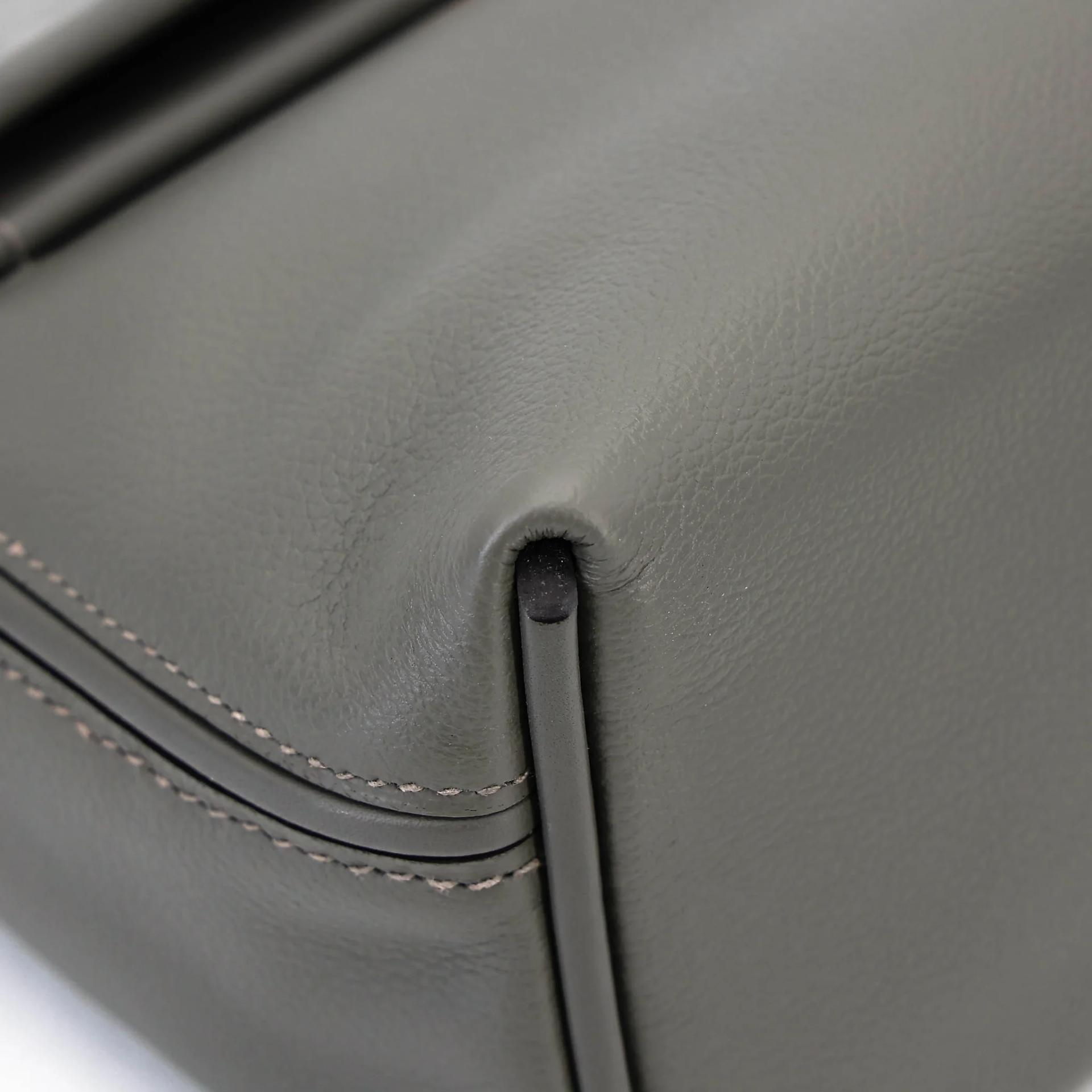 Excellent ( Rank SA ) HERMÈS 24/24 - 21 mini Verso Gris Meyer (0L) Gris Pale (M4) Evercolor Gold hardware B (2023) - 9