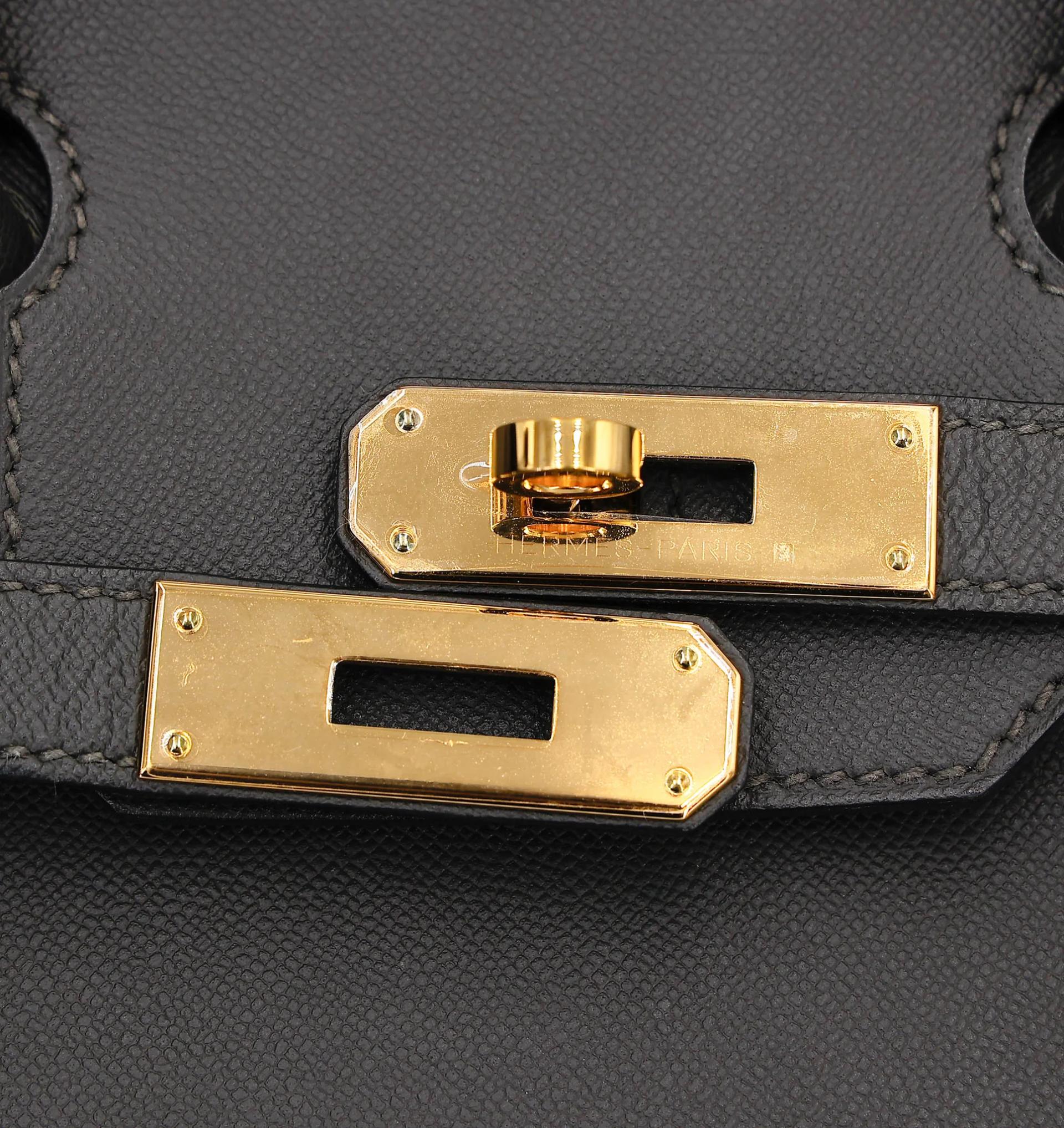 Excellent ( Rank SA ) HERMÈS Birkin 30 Sellier Graphite (88) Madame Gold hardware Z (2021) - 8