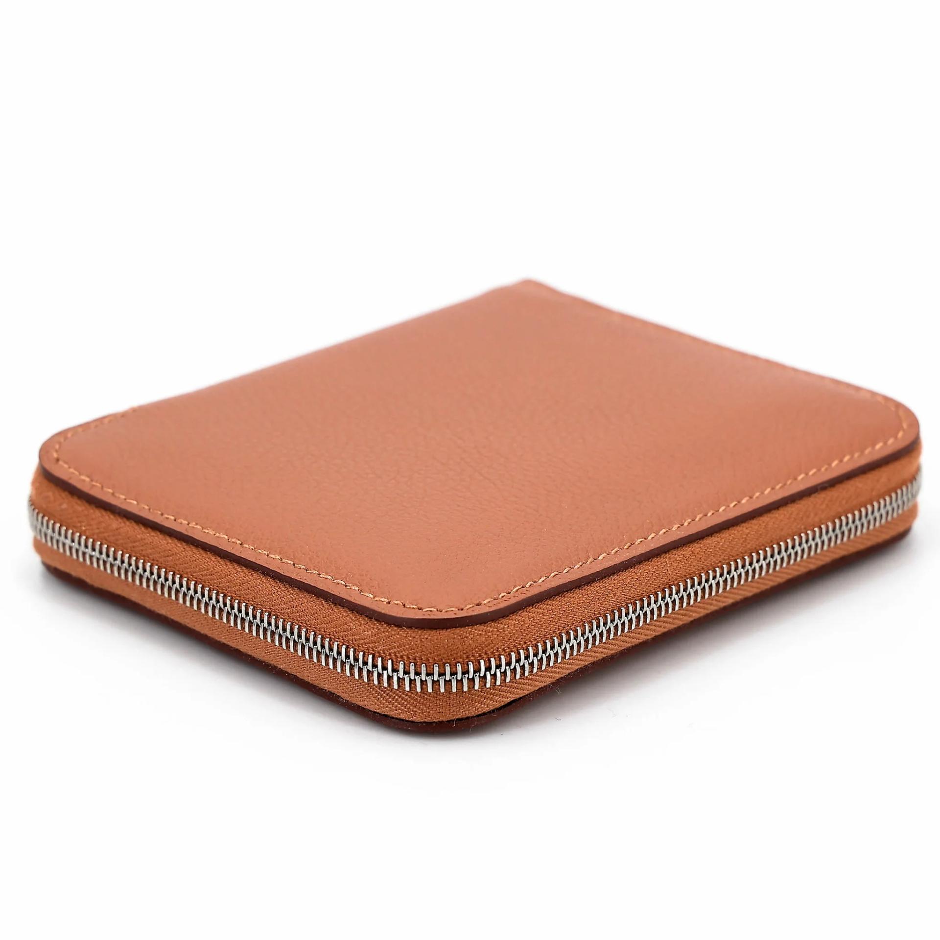 Brand New ( Rank N ) HERMÈS Azap Silk’in Compact wallet Gold (37) Evercolor Palladium hardware B (2023) - 5