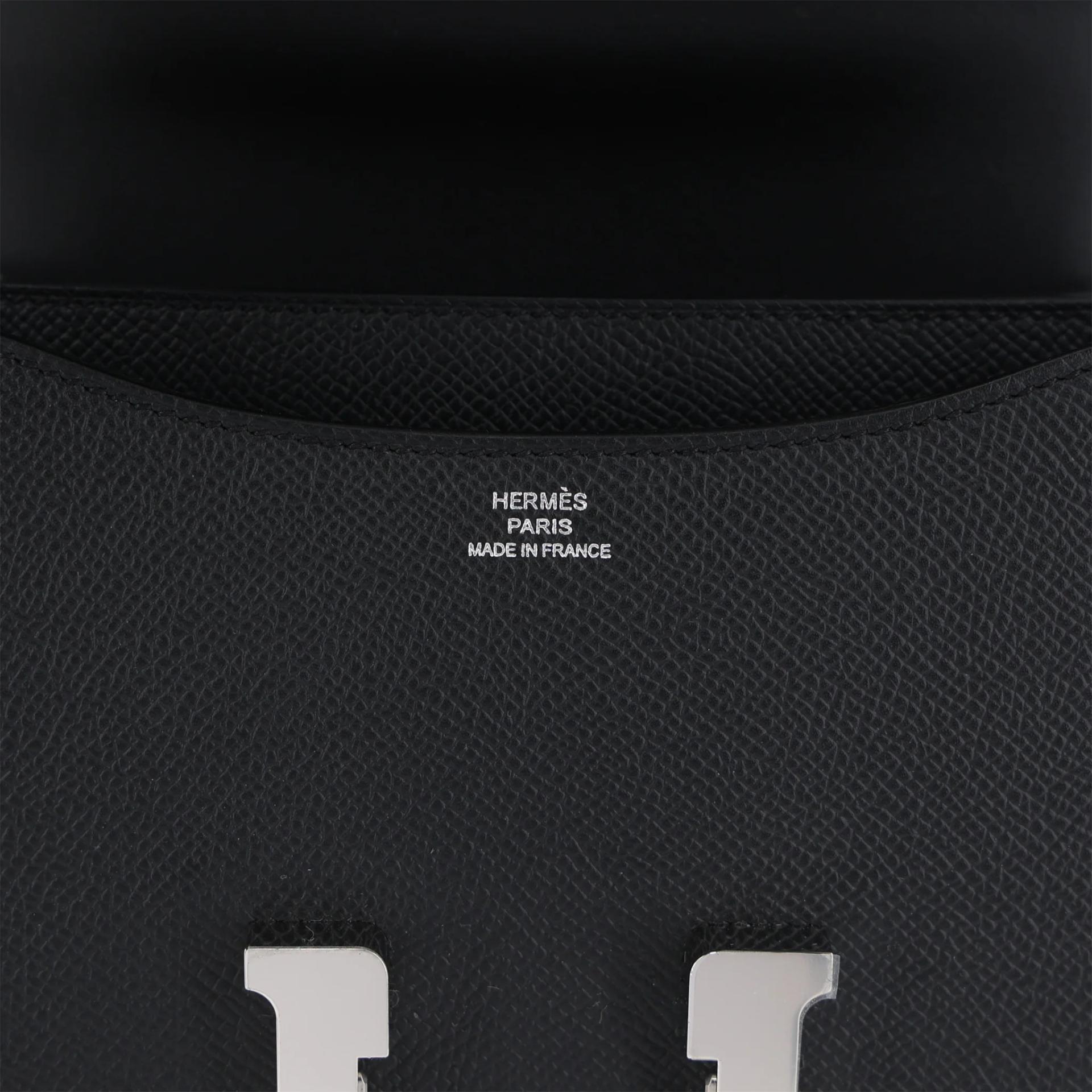 Brand New ( Rank N ) HERMÈS Constance Mini Noir (89) Epsom Palladium hardware K (2025) - 11