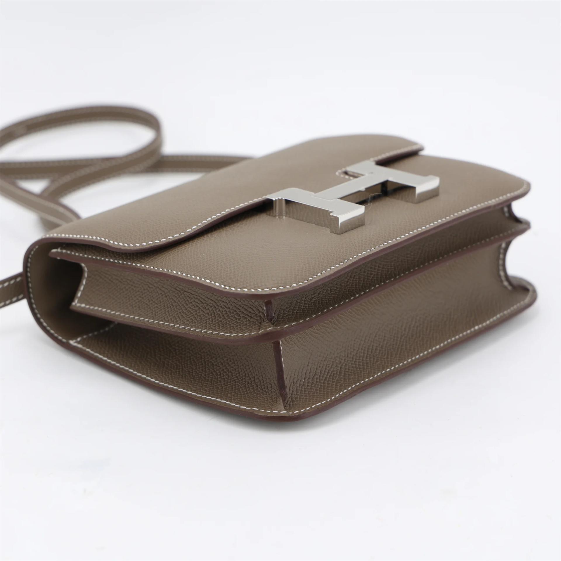 Brand New ( Rank N ) HERMÈS Constance Mini Etoupe (18) Epsom Palladium hardware G (2026) - 4