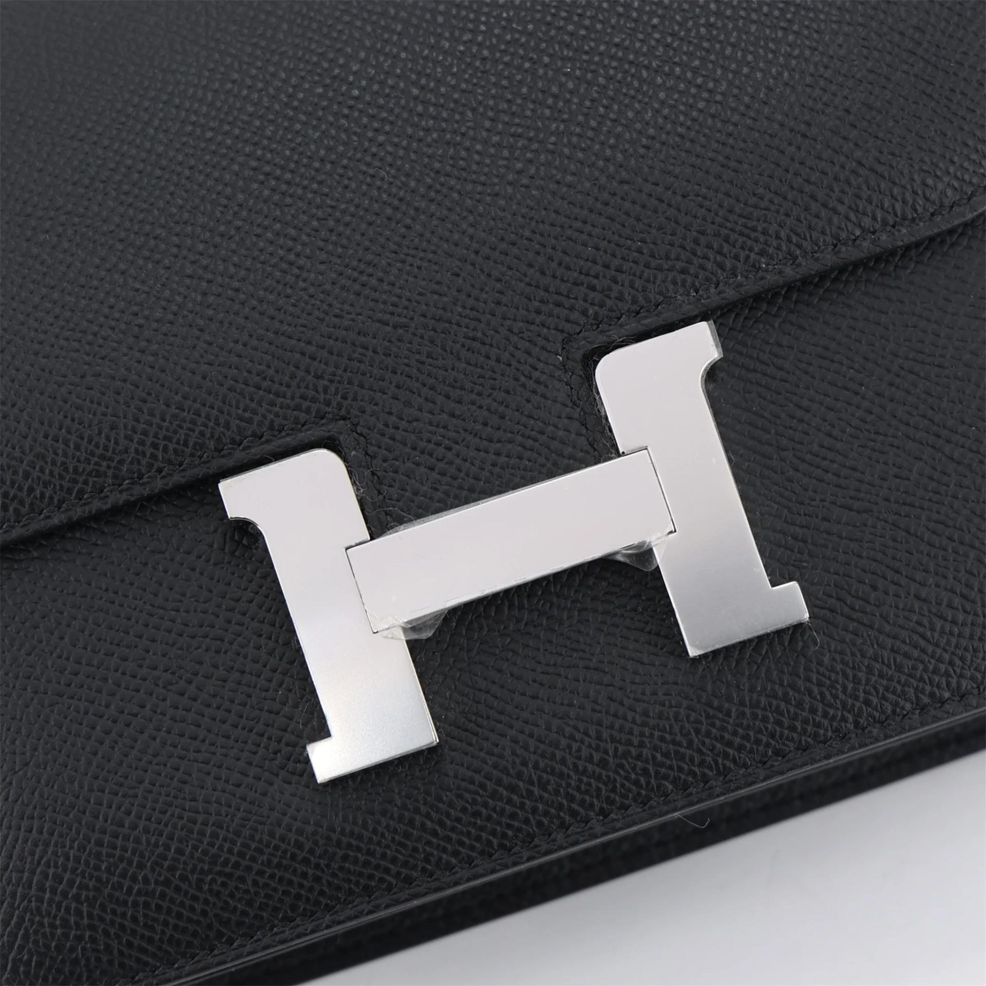 Brand New ( Rank N ) HERMÈS Constance Mini Noir (89) Epsom Palladium hardware K (2025) - 8