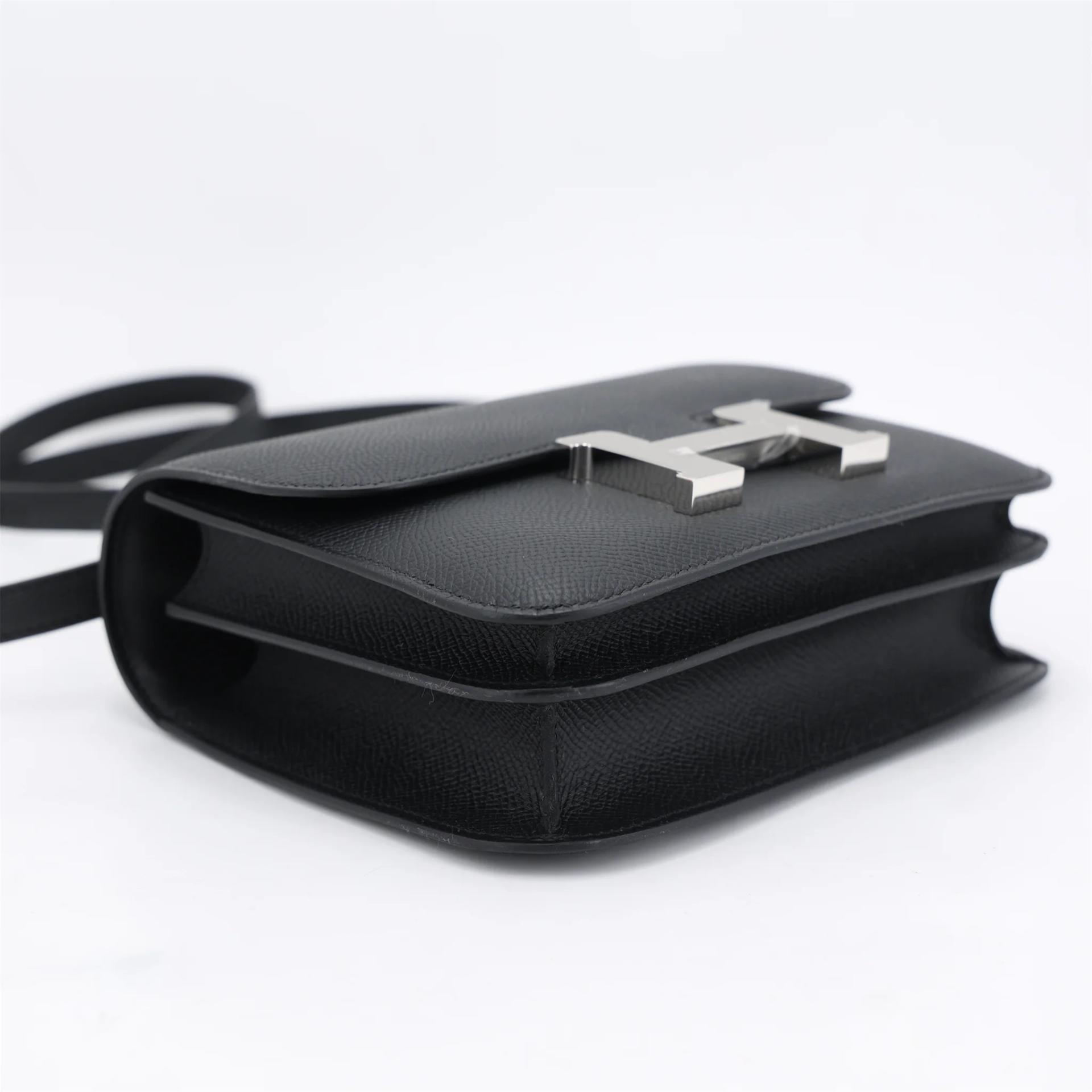Brand New ( Rank N ) HERMÈS Constance Mini Noir (89) Epsom Palladium hardware K (2025) - 4