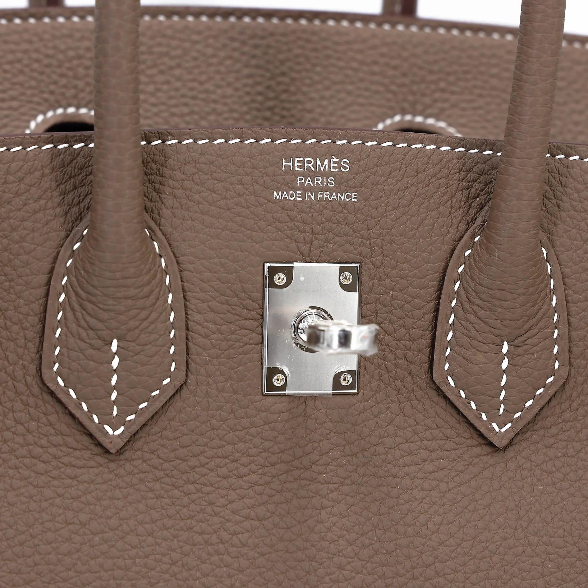 Brand New ( Rank N ) HERMÈS Birkin 25 Etoupe (18) Togo Palladium hardware G (2026) - 10